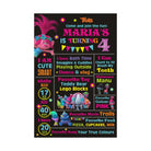 Trolls Chalkboard Poster PERSONALISED Pretty UR Party