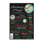 Ariel the Mermaid Chalkboard Poster PERSONALISED Pretty UR Party