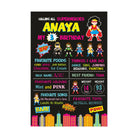 Supergirl Theme Chalkboard Poster PERSONALISED Pretty UR Party