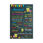 Owl Theme Chalkboard Poster PERSONALISED Pretty UR Party