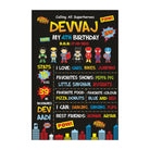 Super Hero Theme Chalkboard Poster PERSONALISED Pretty UR Party