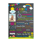 Rainbow Chalkboard Poster PERSONALISED Pretty UR Party