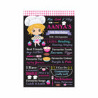 Little Baker Theme Chalkboard Poster PERSONALISED Pretty UR Party