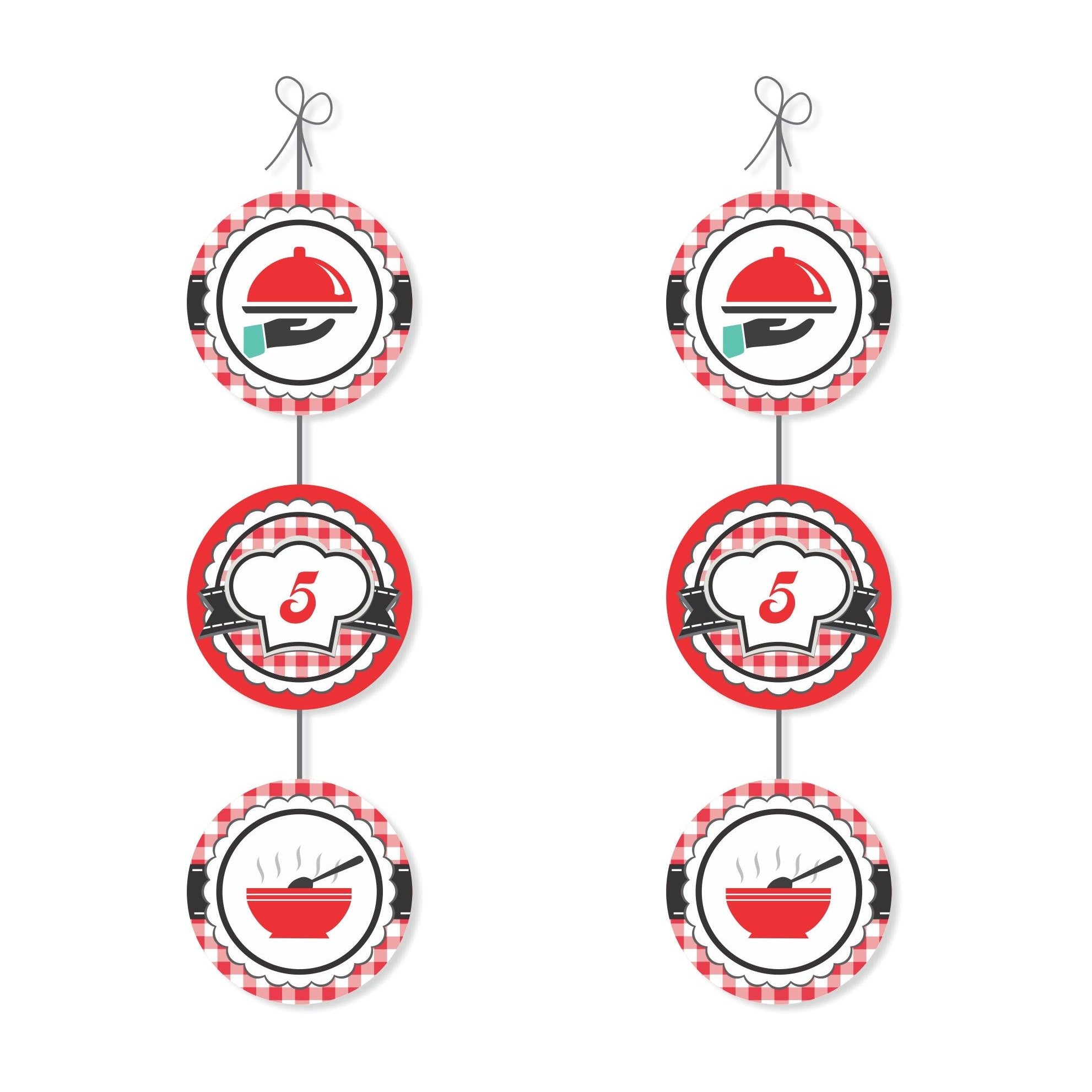 Little Chef Red Danglers THEME PARTIES Pretty UR Party