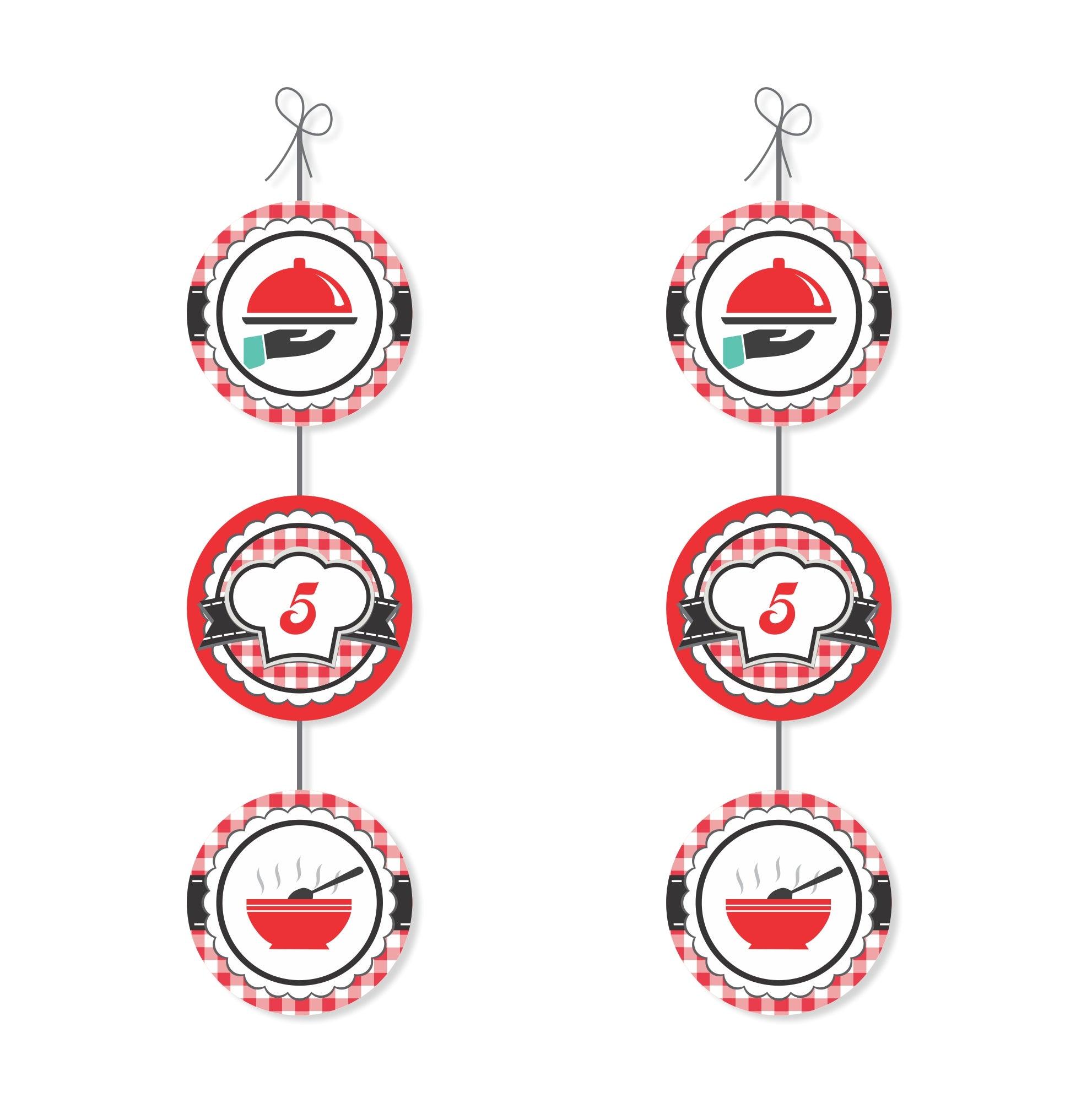 Little Chef Red Danglers THEME PARTIES Pretty UR Party