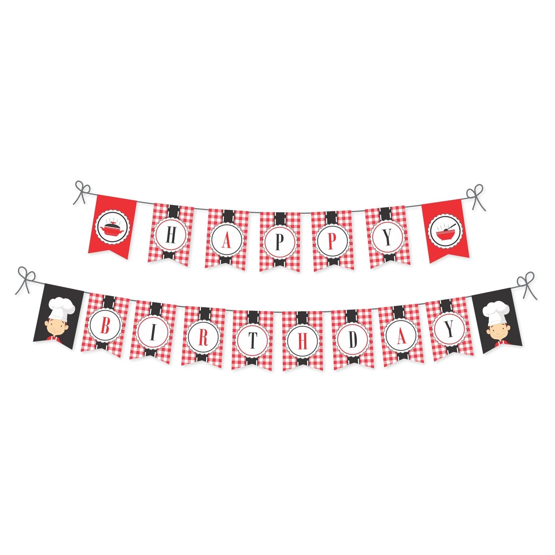 Little Chef Red Bunting THEME PARTIES Pretty UR Party