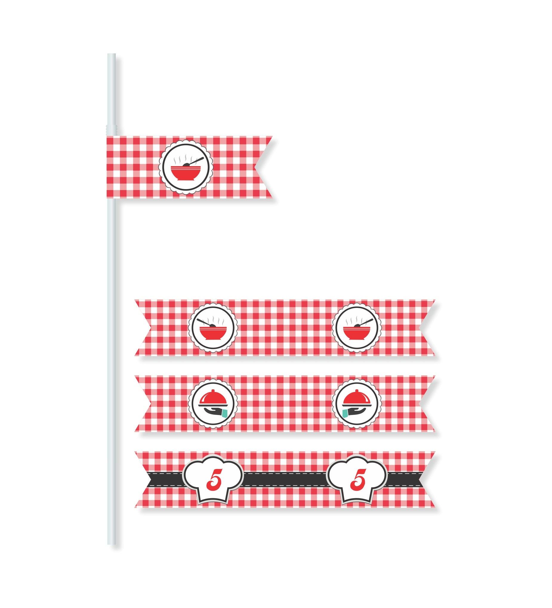Little Chef Red Drink Straws THEME PARTIES Pretty UR Party