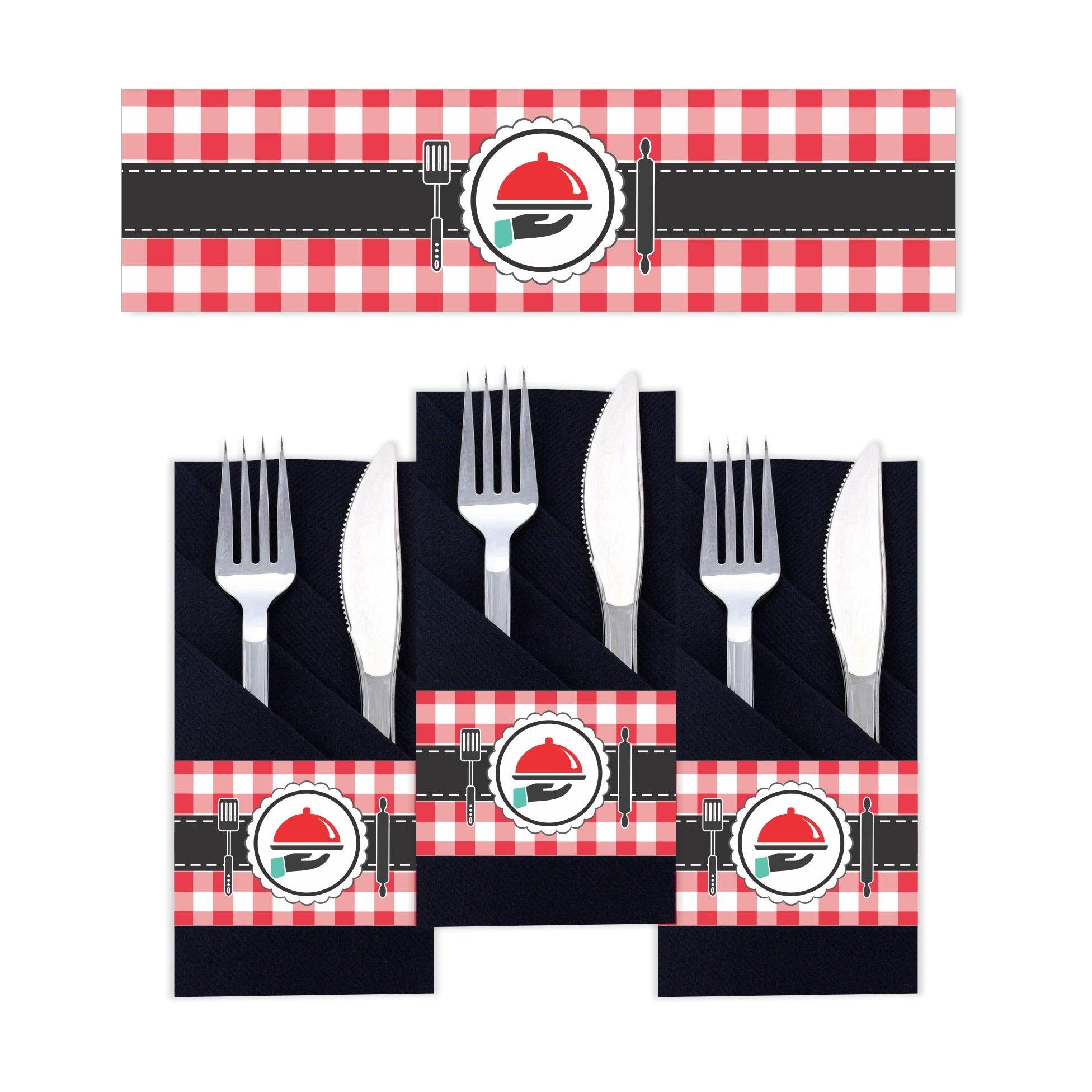 Little Chef Red Napkin Rings THEME PARTIES Pretty UR Party