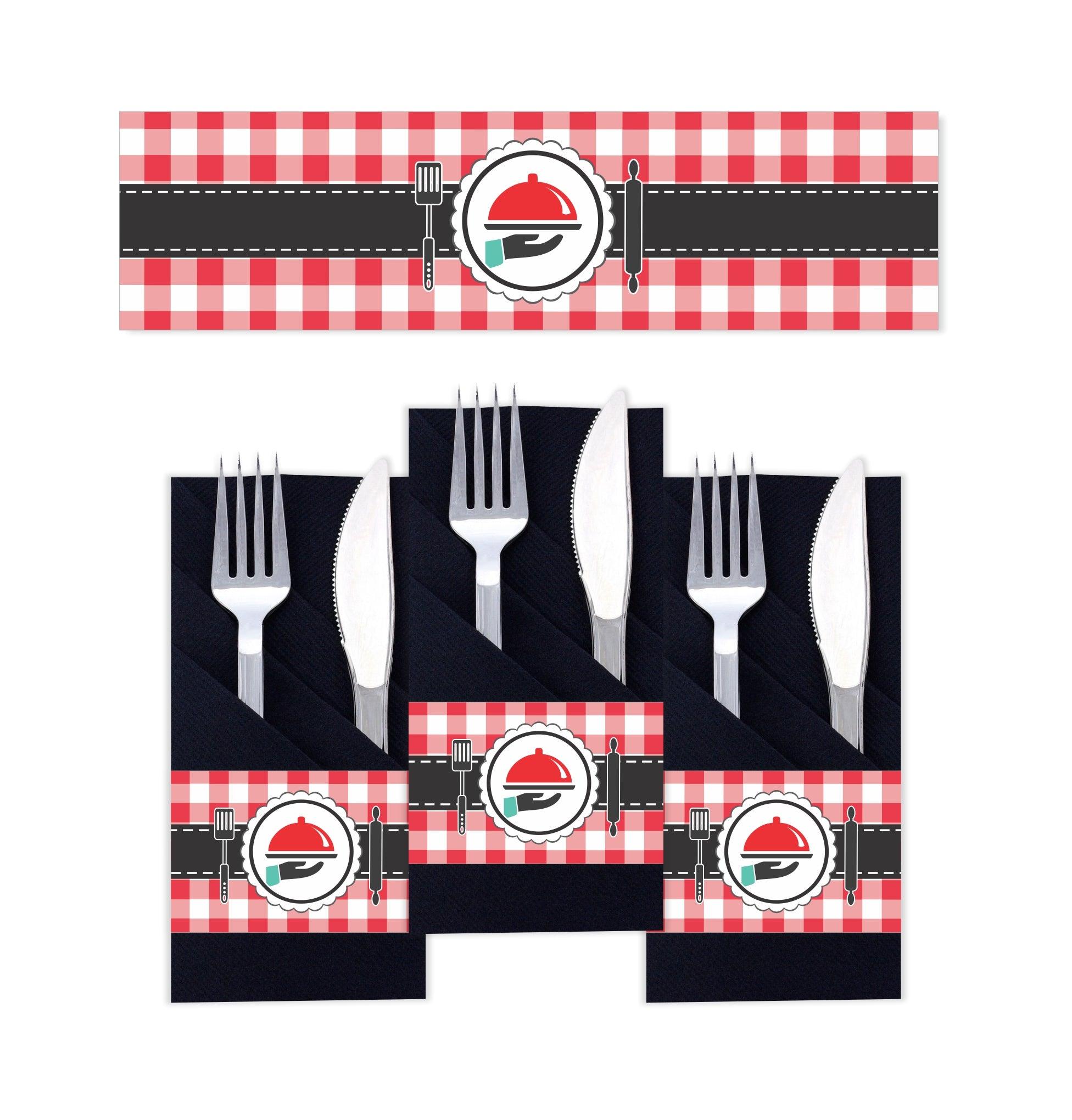 Little Chef Red Napkin Rings THEME PARTIES Pretty UR Party