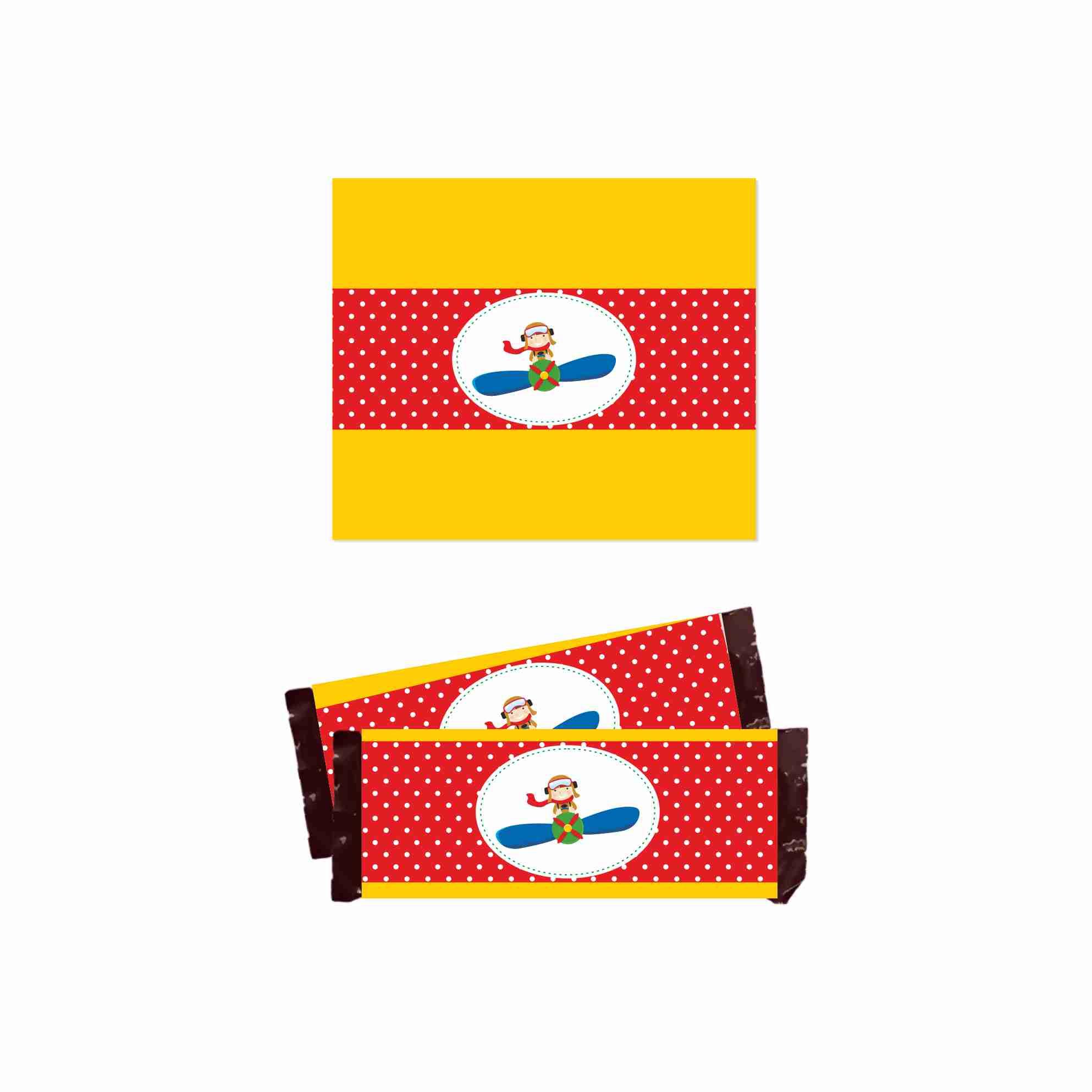 Little Aviator Chocolate Wrappers THEME PARTIES Pretty UR Party