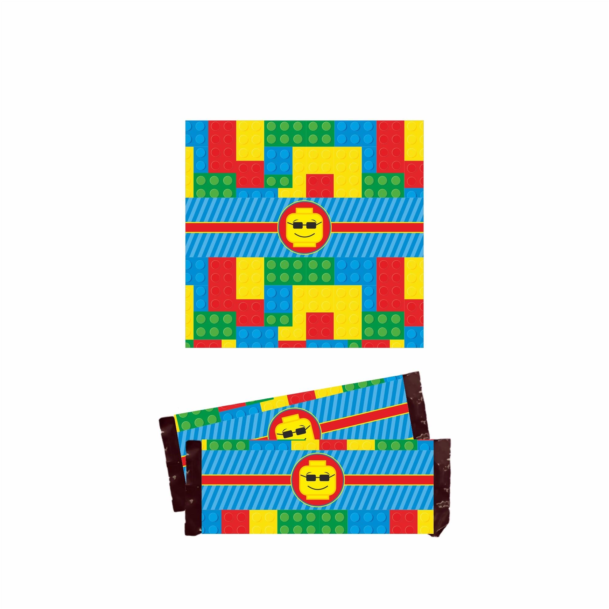 Lego inspired Chocolate Wrappers THEME PARTIES Pretty UR Party
