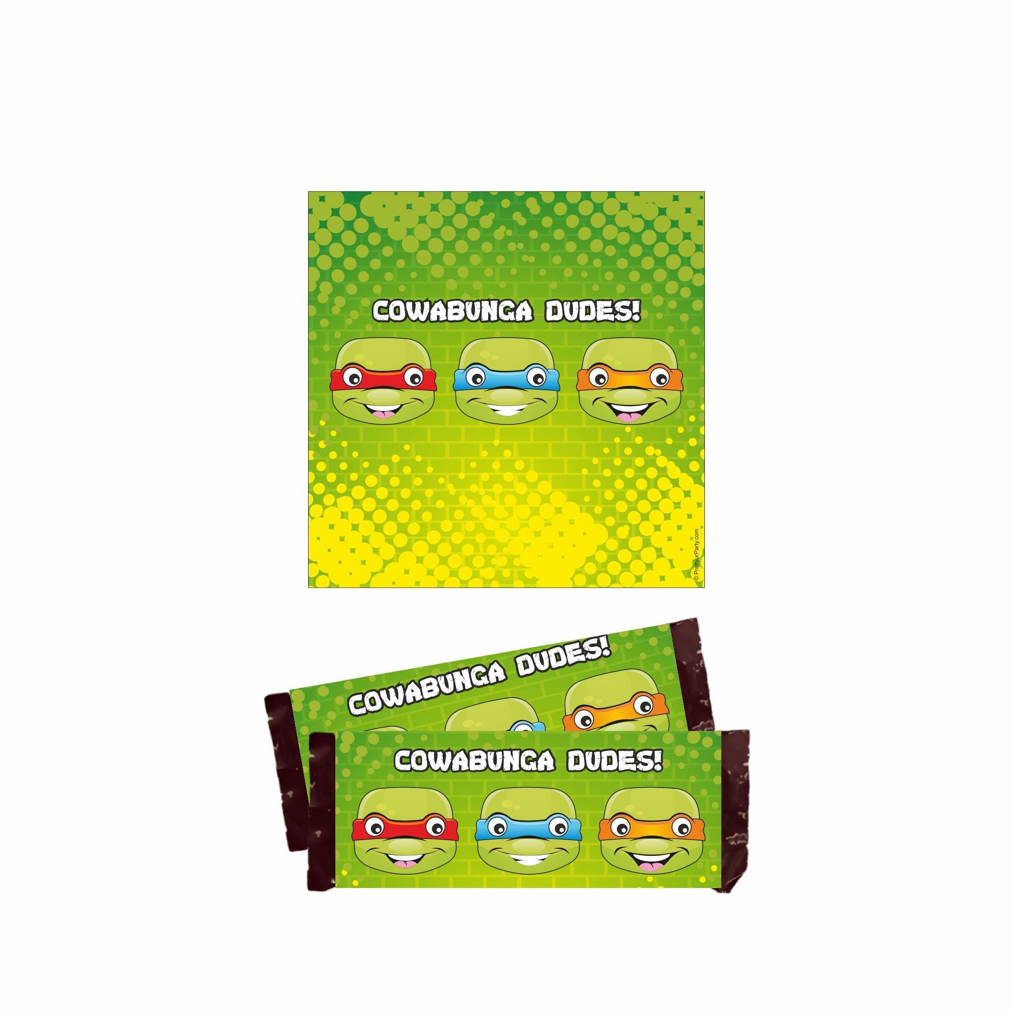 Ninja Turtles Chocolate Wrappers THEME PARTIES Pretty UR Party