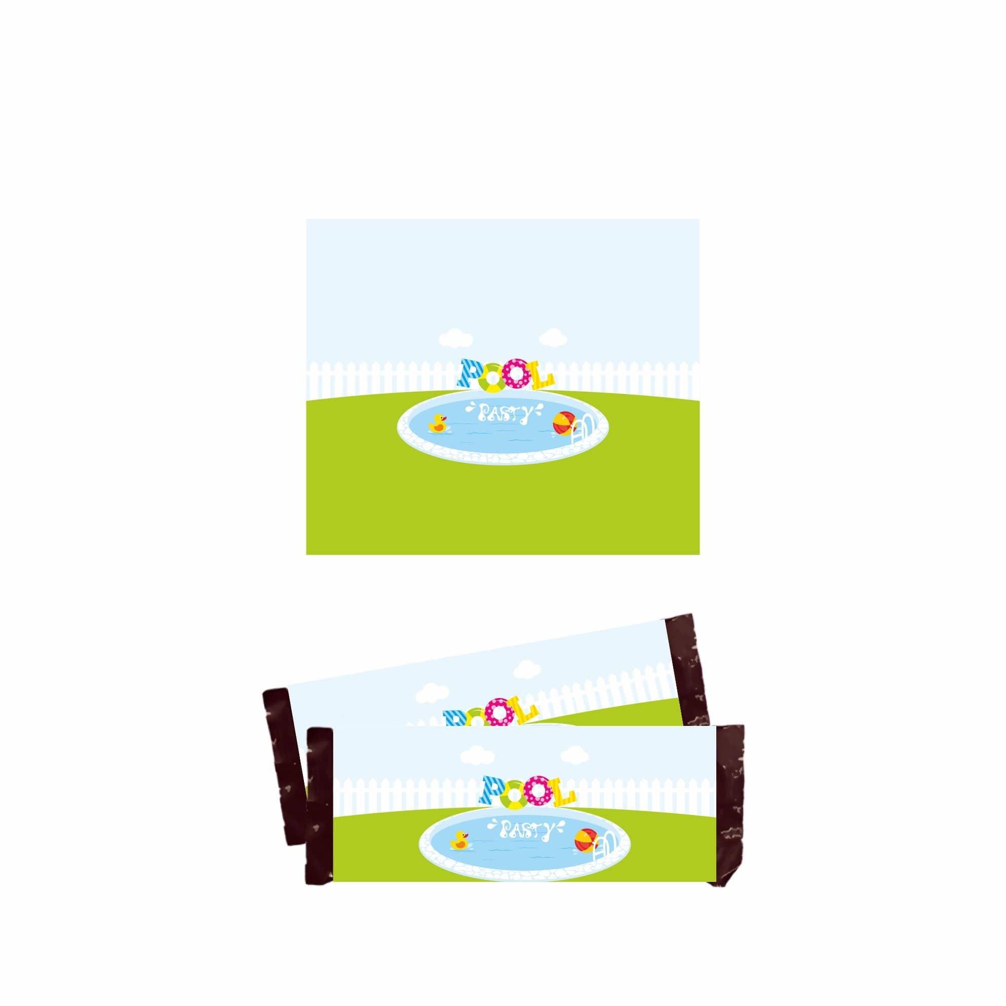 Pool Party Chocolate Wrappers THEME PARTIES Pretty UR Party