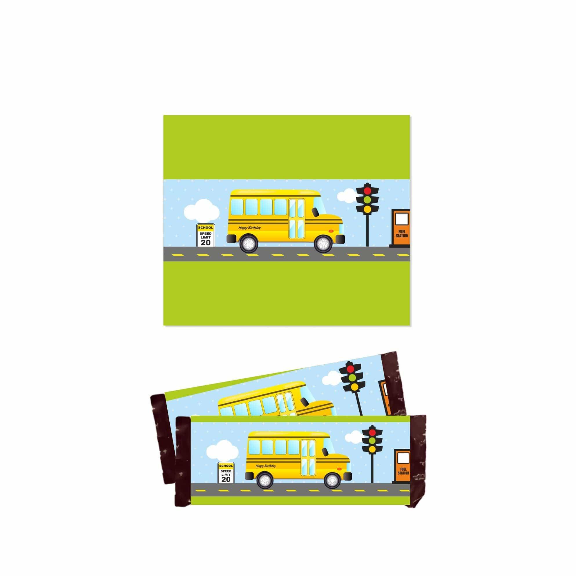 Wheels On The Bus Chocolate Wrappers THEME PARTIES Pretty UR Party