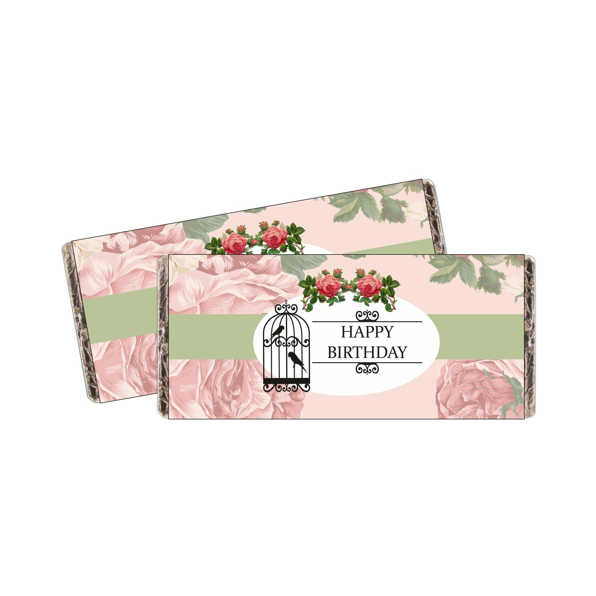 Pink Floral and Bird Cage Chocolate Wrappers THEME PARTIES Pretty UR Party