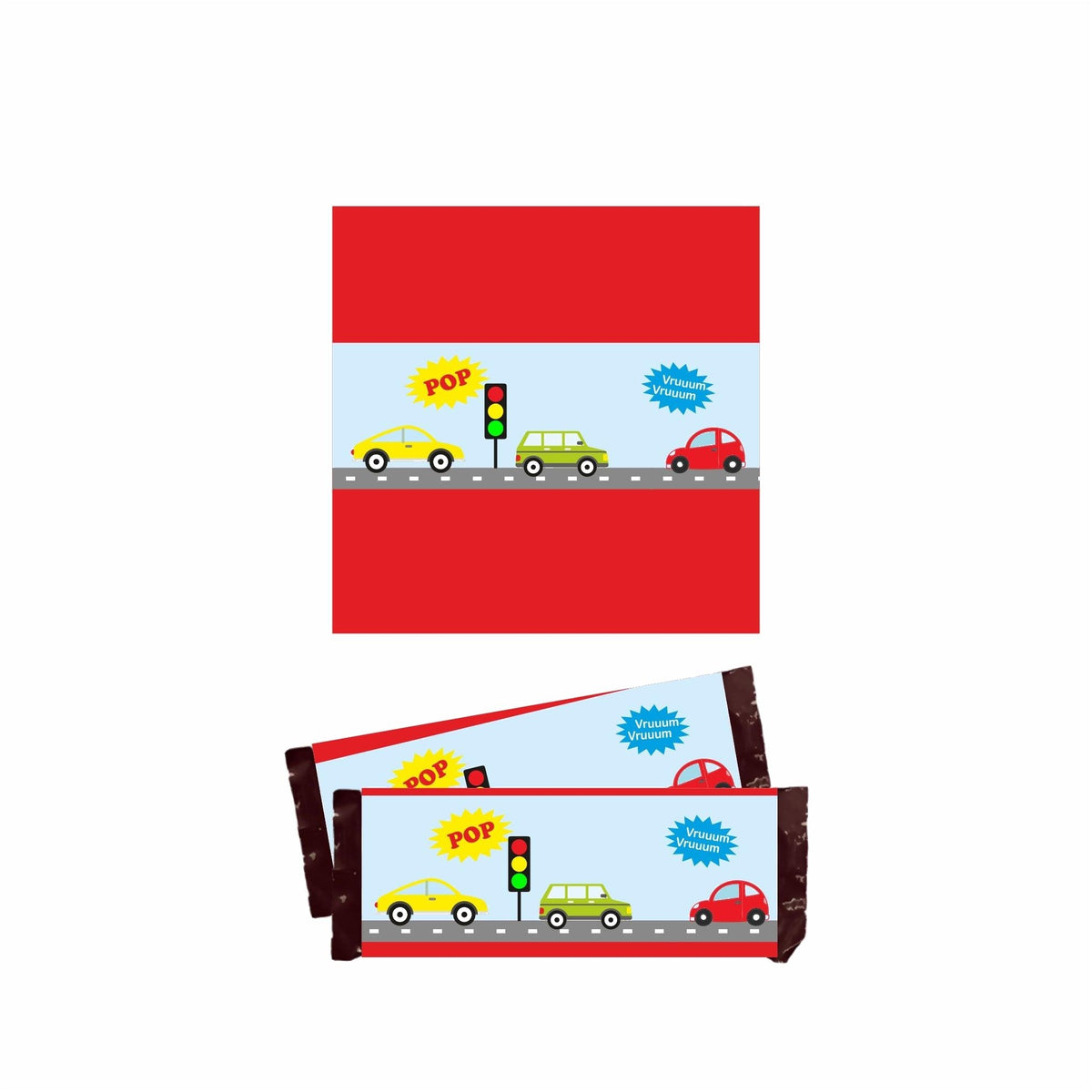 Colorful Cars Theme Chocolate Wrappers