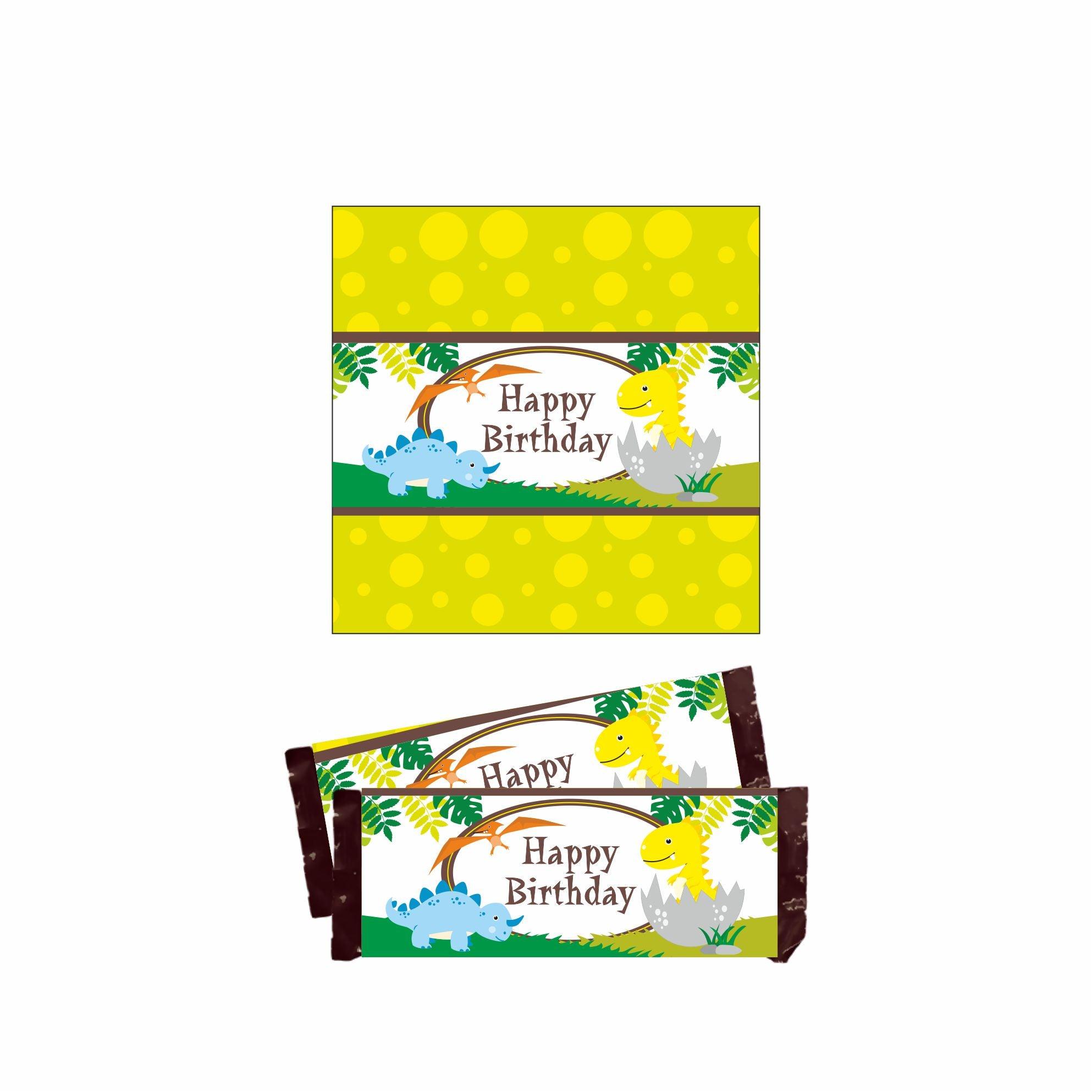 Dinosaur Chocolate Wrappers THEME PARTIES Pretty UR Party