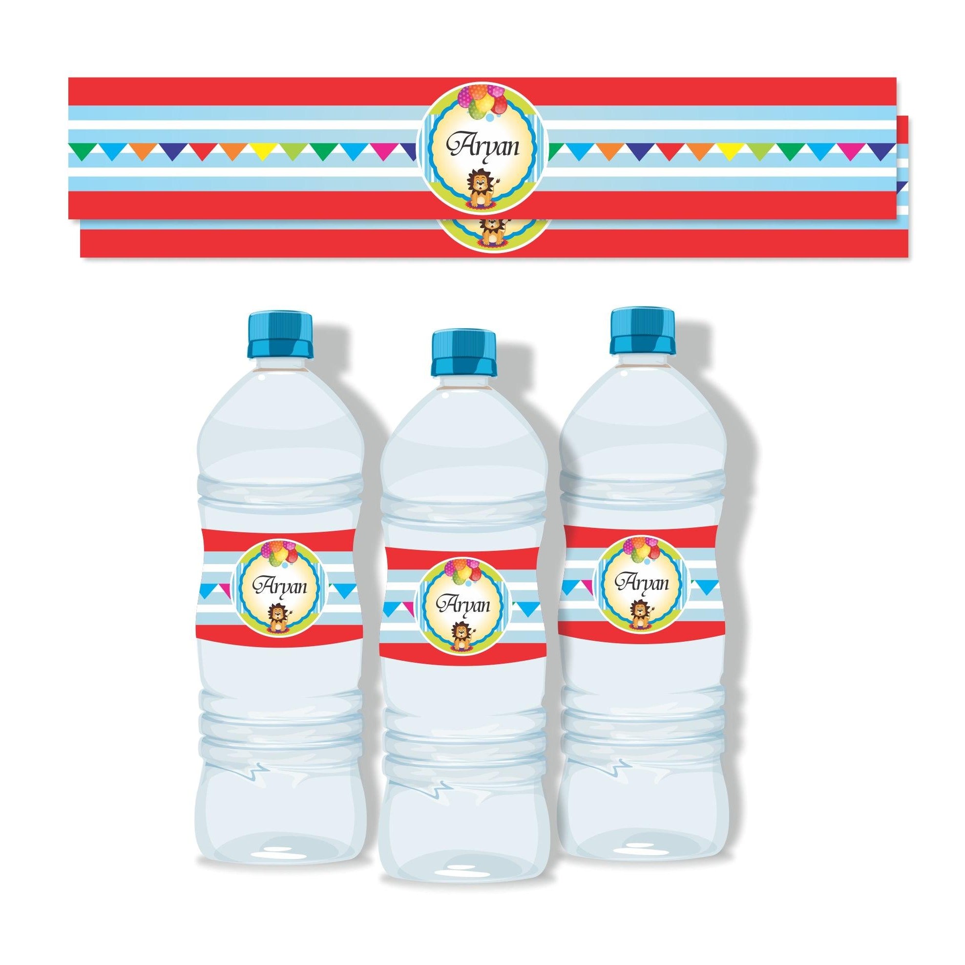 Circus Water Bottle Labels THEME PARTIES Pretty UR Party