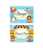 Circus Theme Food Labels / Buffet Table Cards THEME PARTIES Pretty UR Party