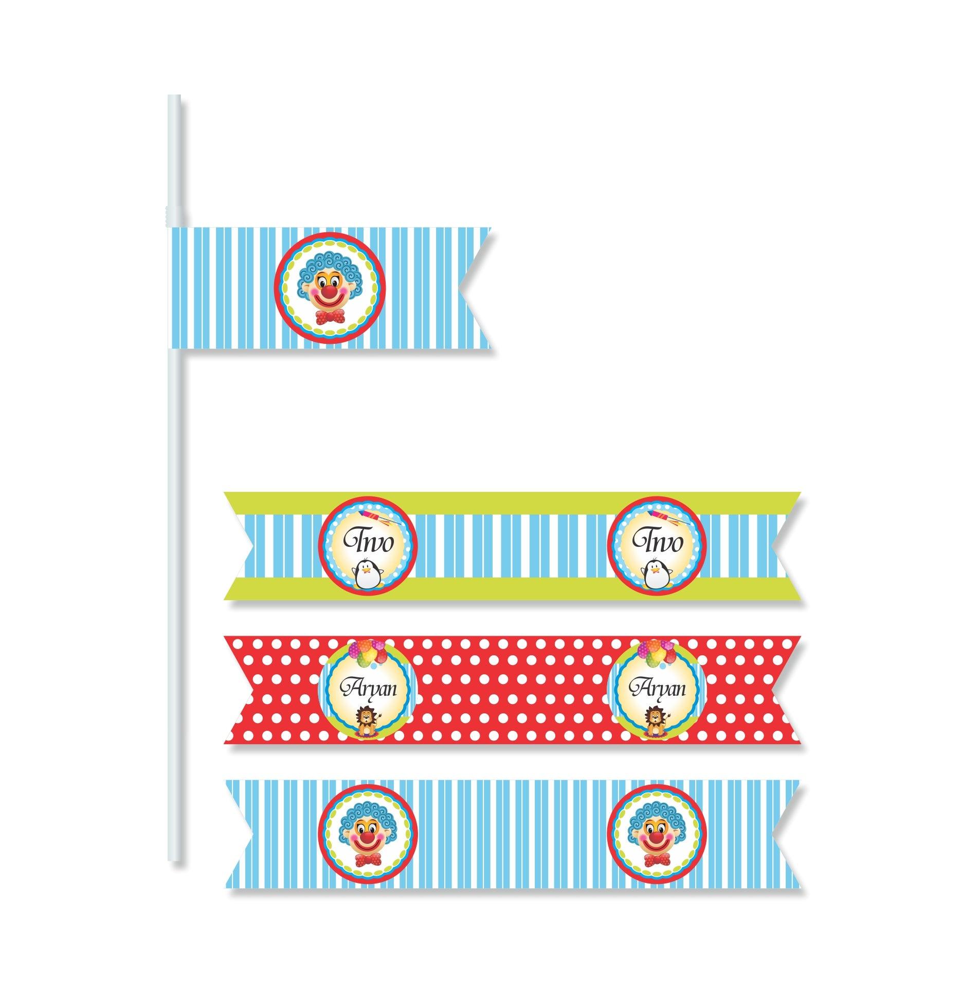 Circus Theme Drink Straws THEME PARTIES Pretty UR Party