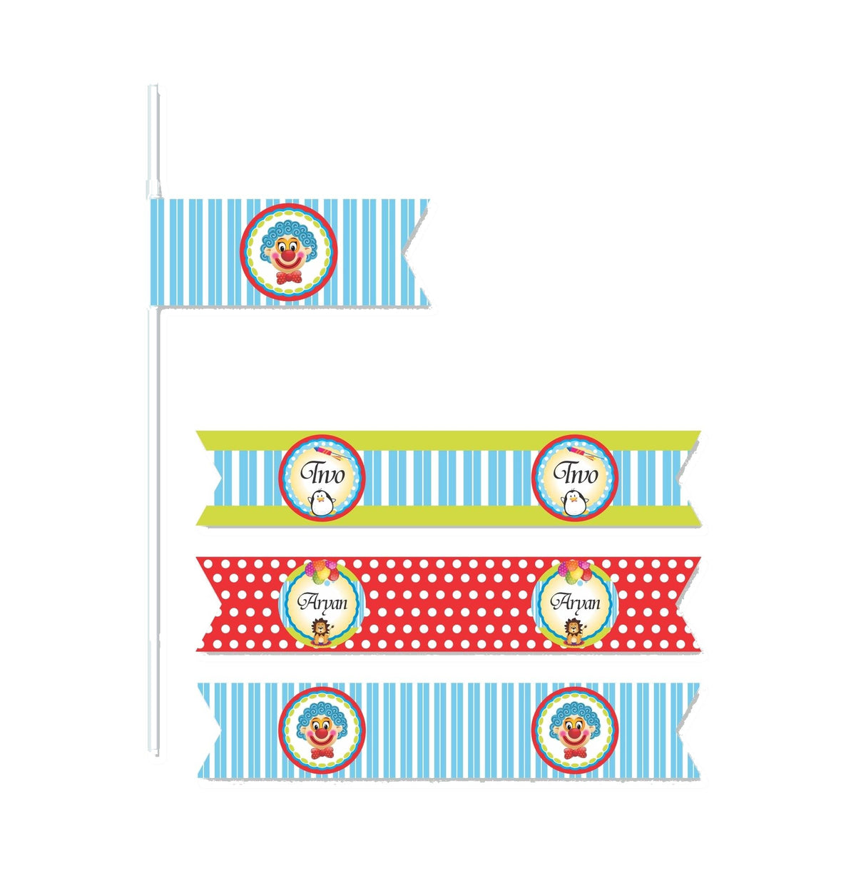 Circus Theme Drink Straws