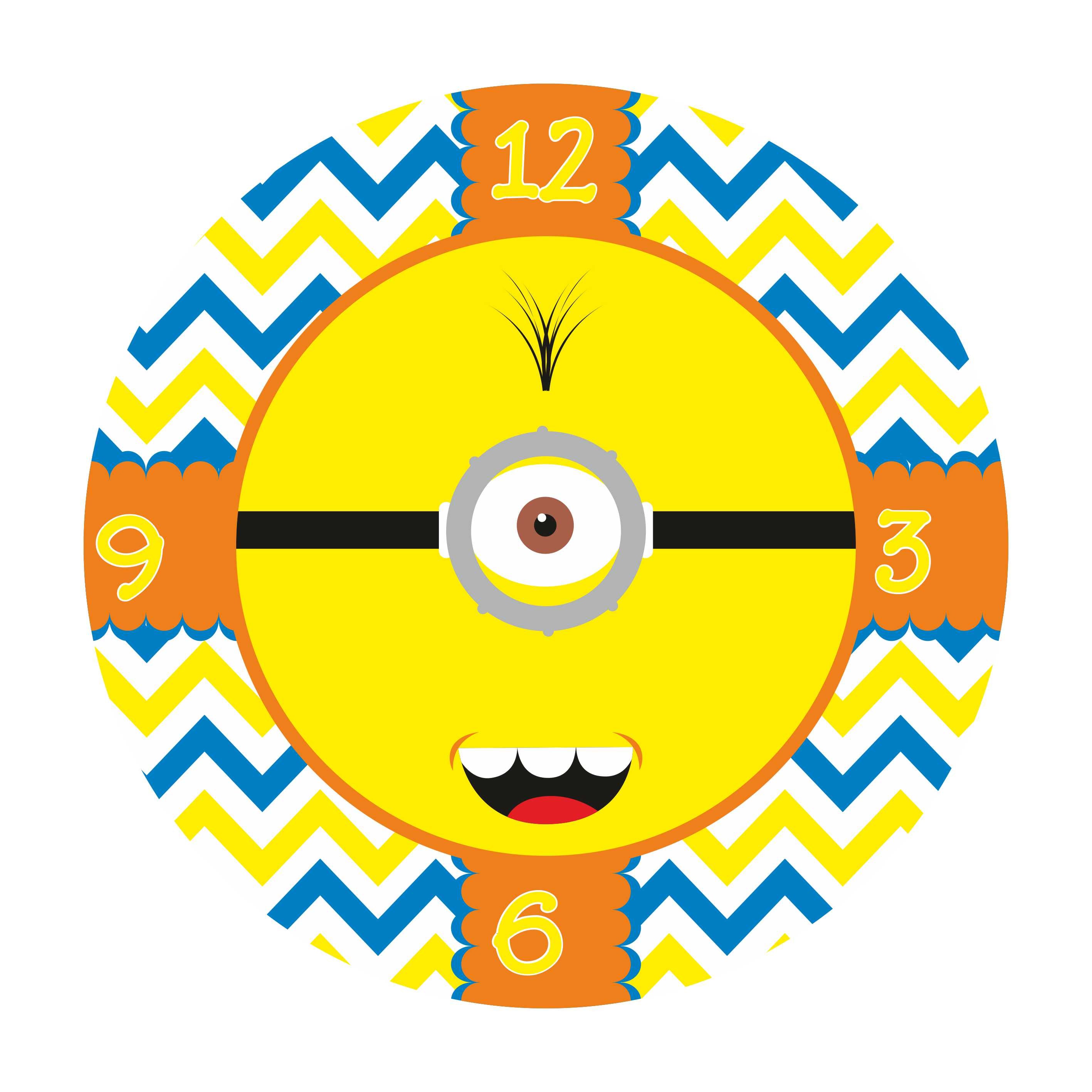 Personalised Minions inspired Clock THEME PARTIES Pretty UR Party