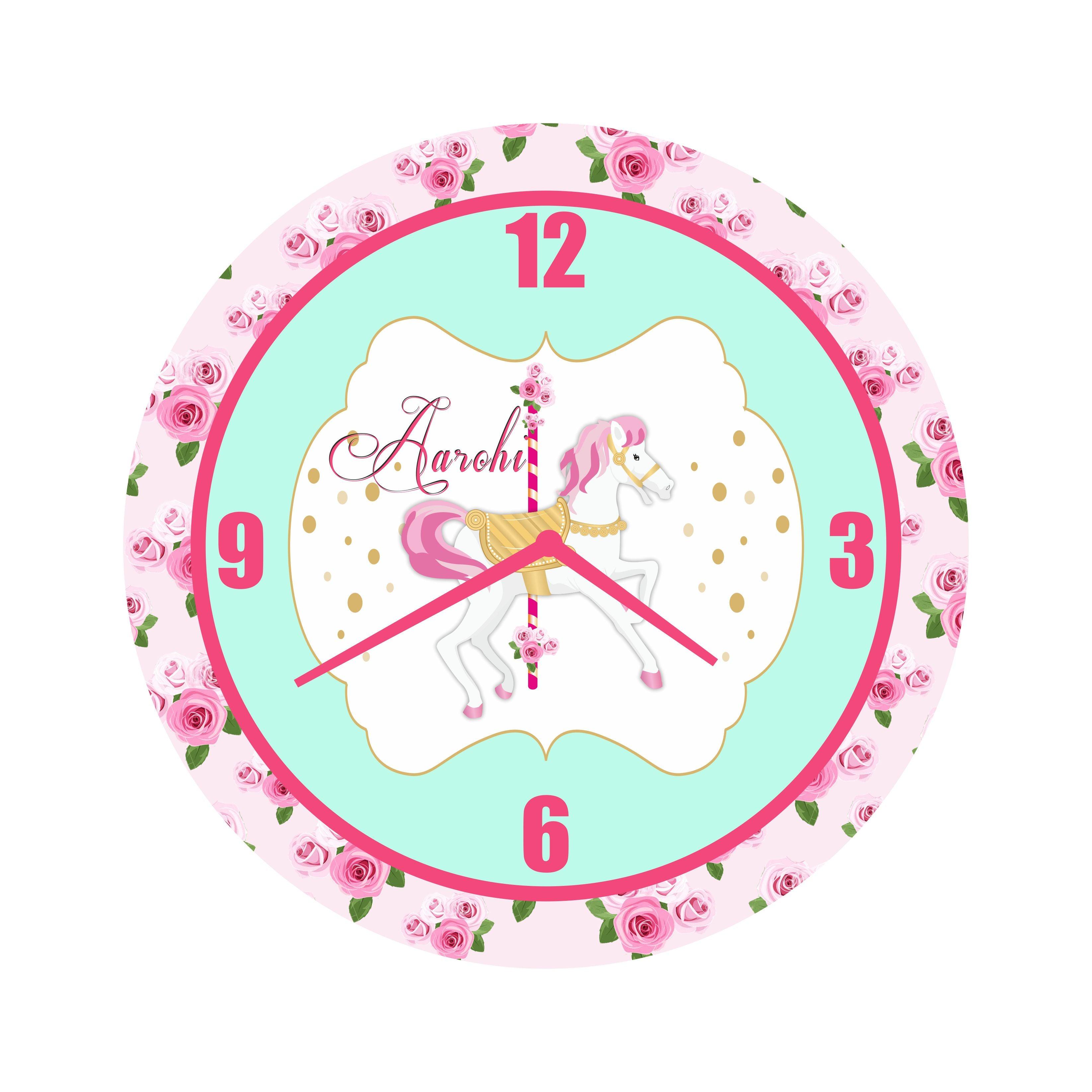 Personalised Carousel Clock THEME PARTIES Pretty UR Party
