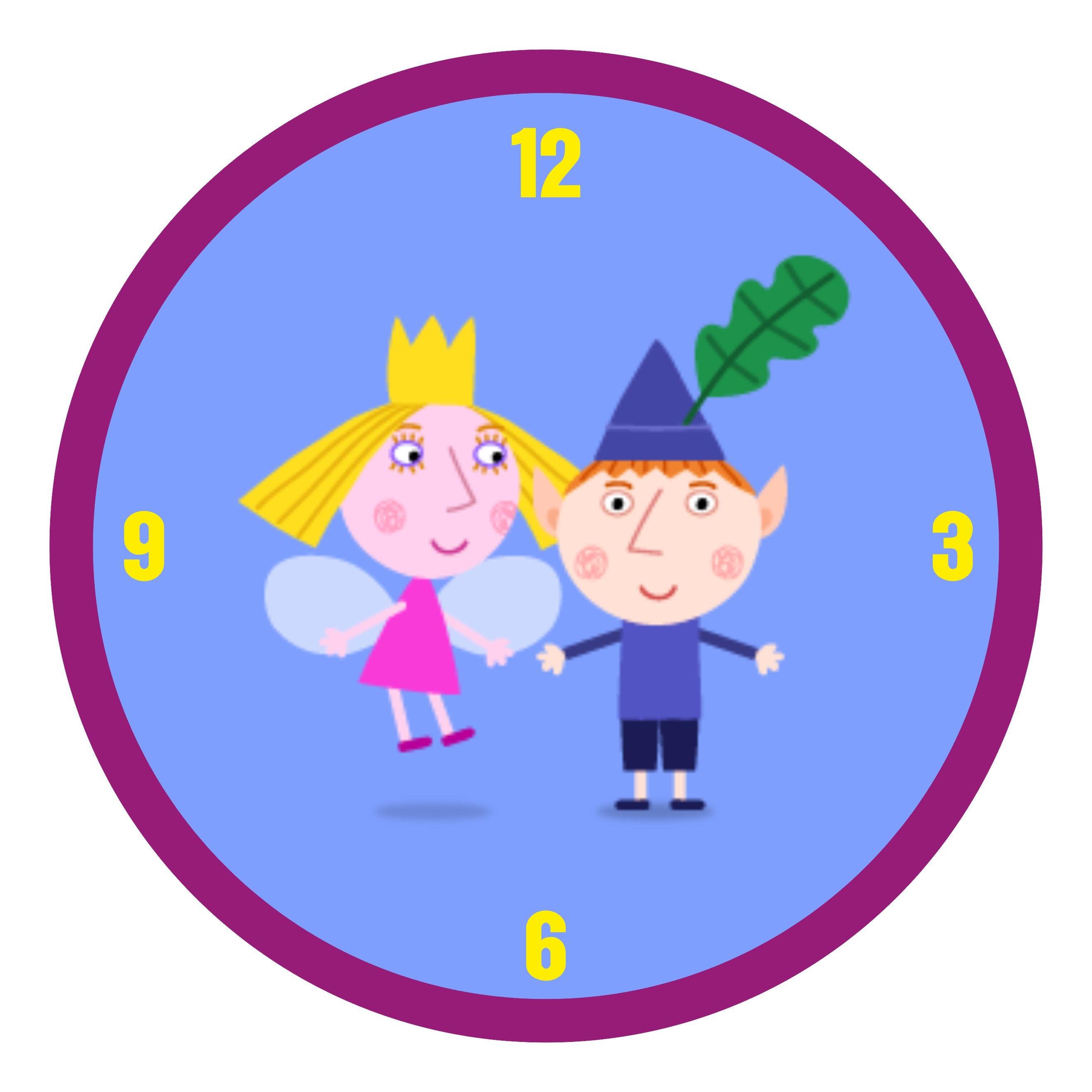 Personalised Ben and Holly's Little Kingdom Theme Clock THEME PARTIES Pretty UR Party