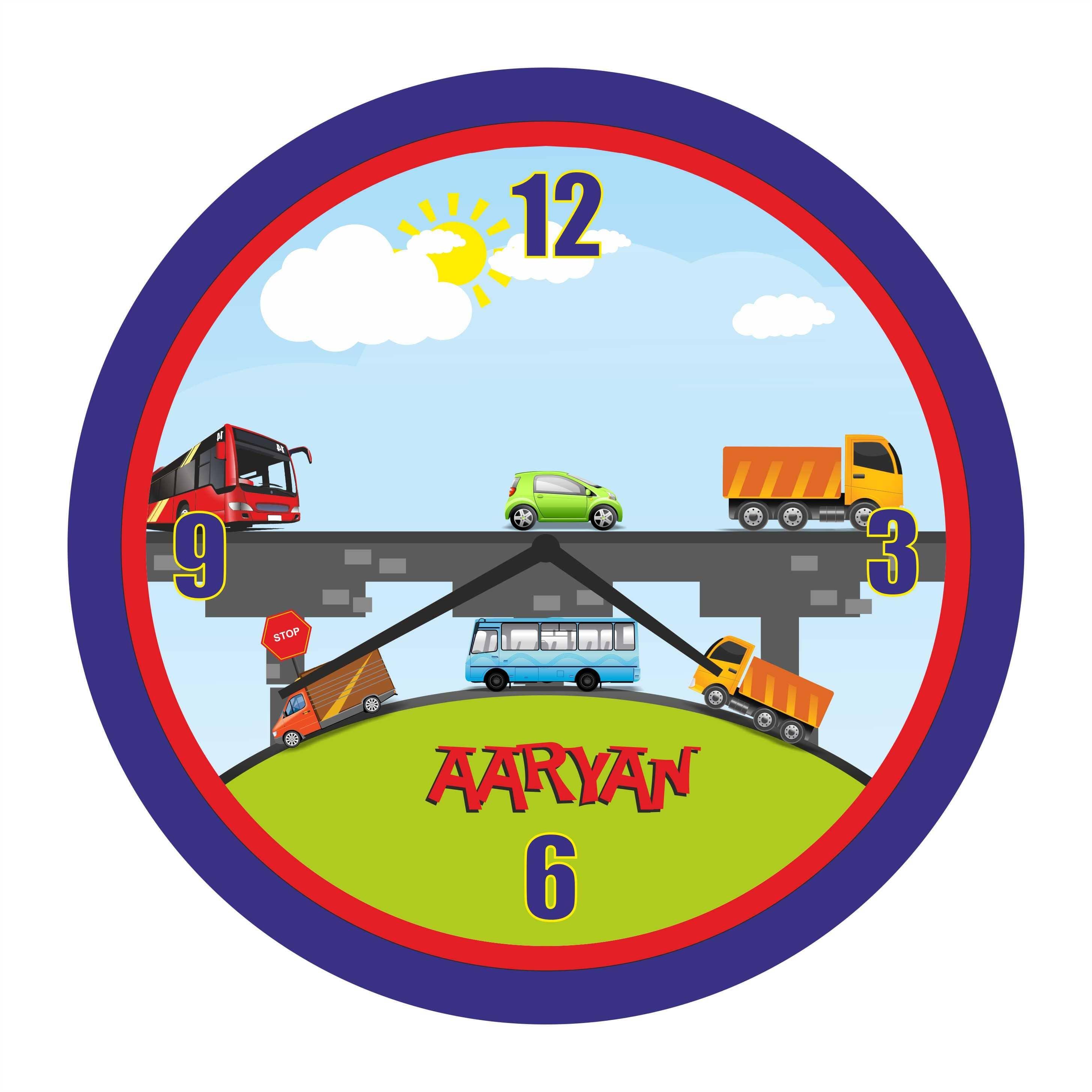 Personalised Transport Clock THEME PARTIES Pretty UR Party