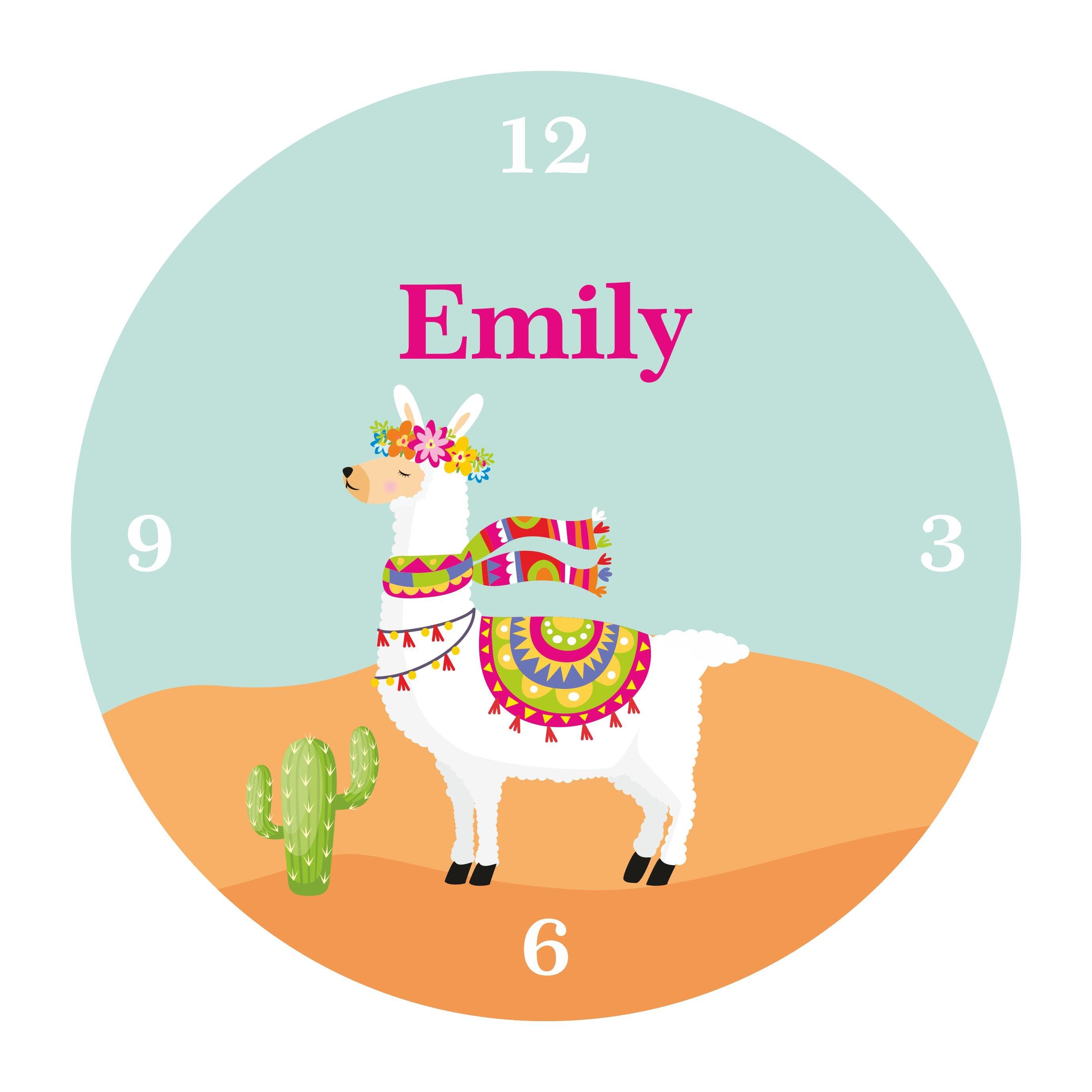 Personalised Llama Theme Clock THEME PARTIES Pretty UR Party