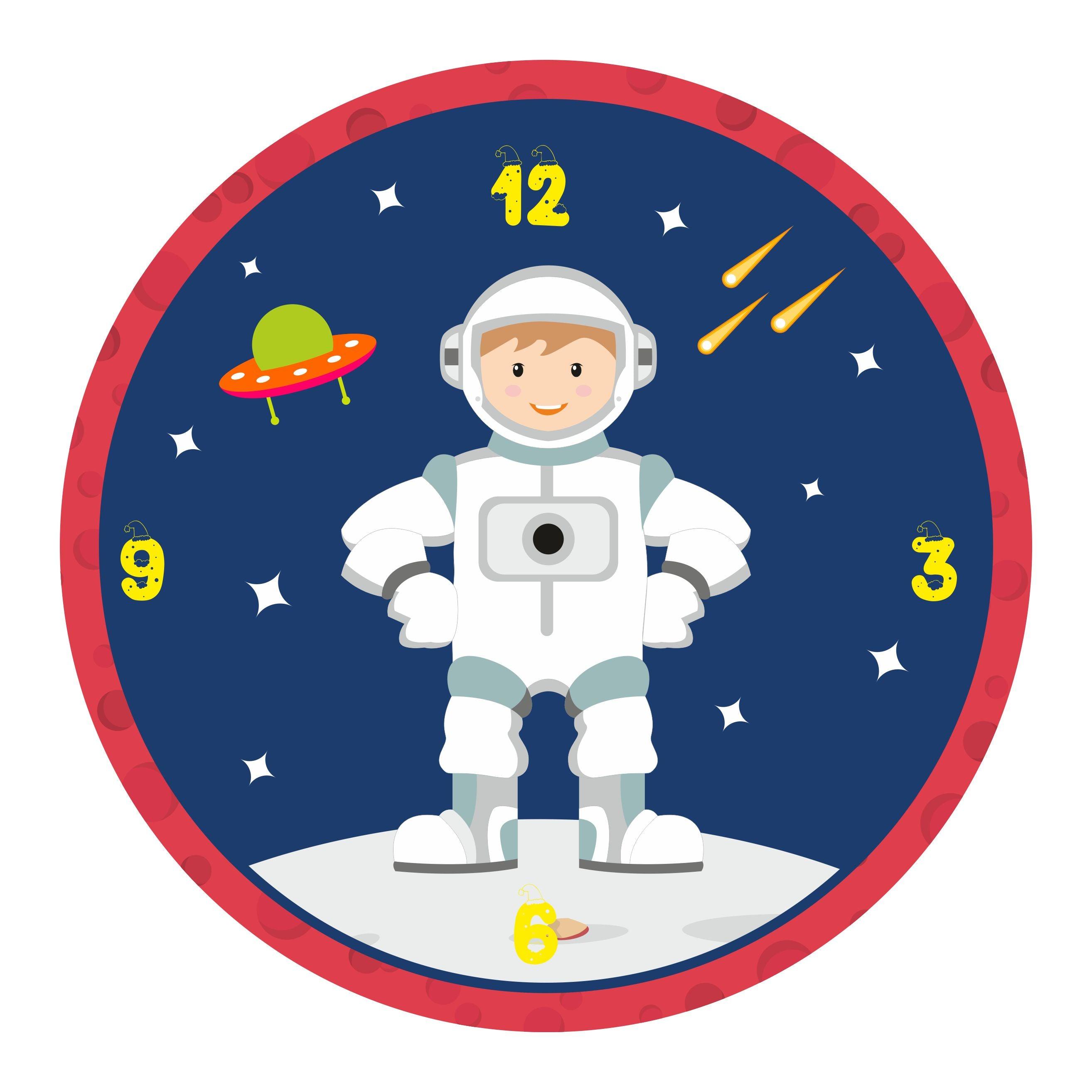 Personalised Space Theme Clock THEME PARTIES Pretty UR Party