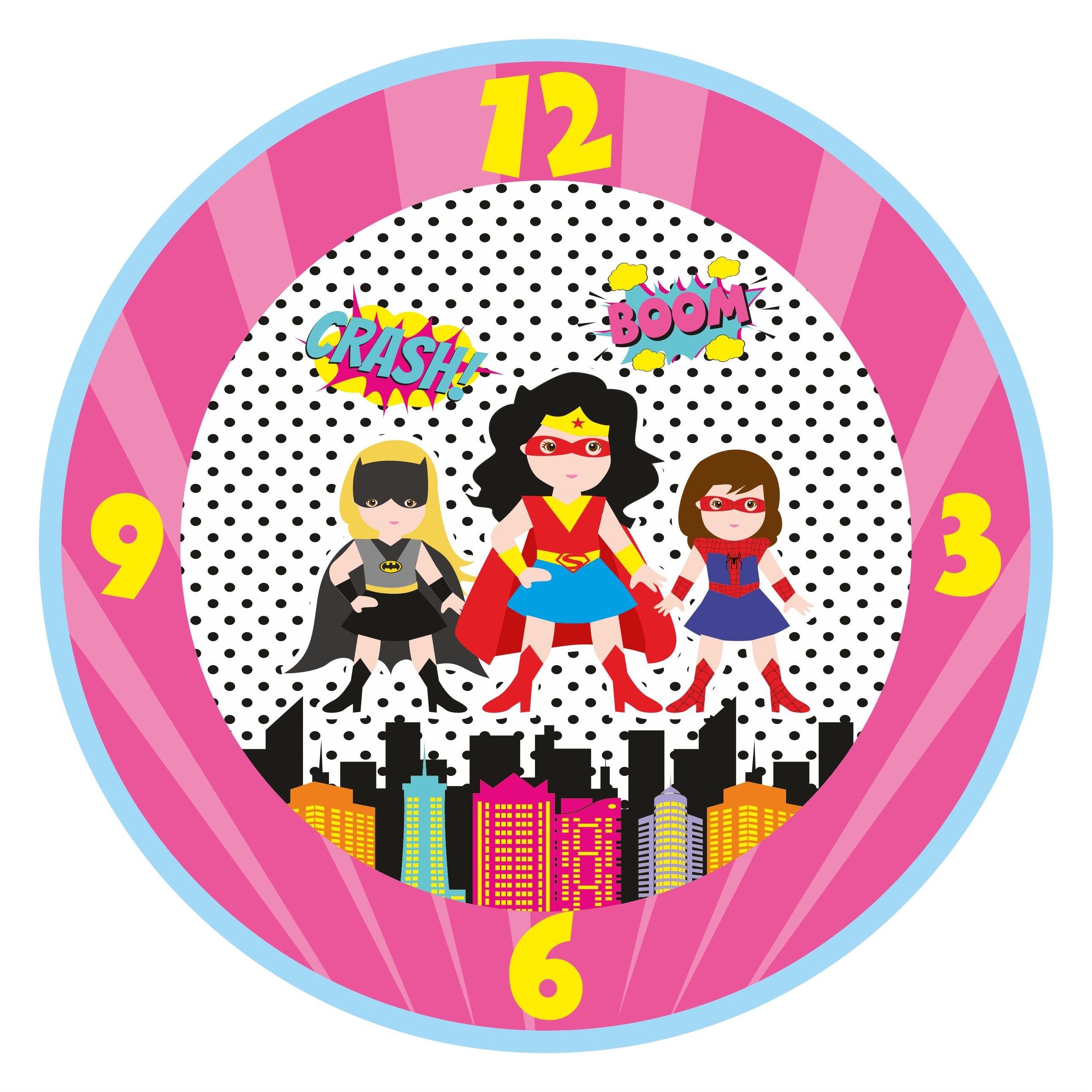Personalized Supergirl Theme Clock THEME PARTIES Pretty UR Party