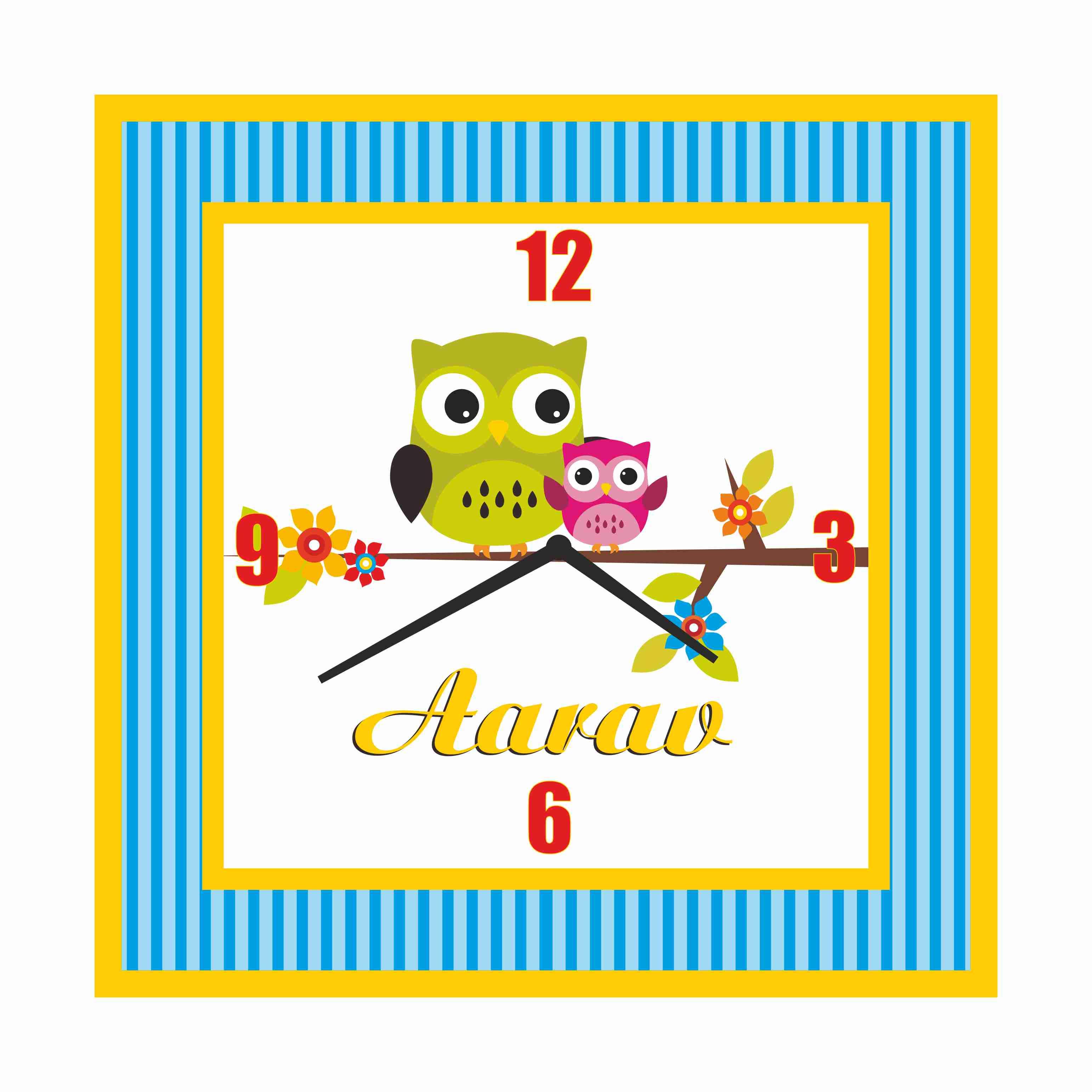 Personalised Owl Clock THEME PARTIES Pretty UR Party