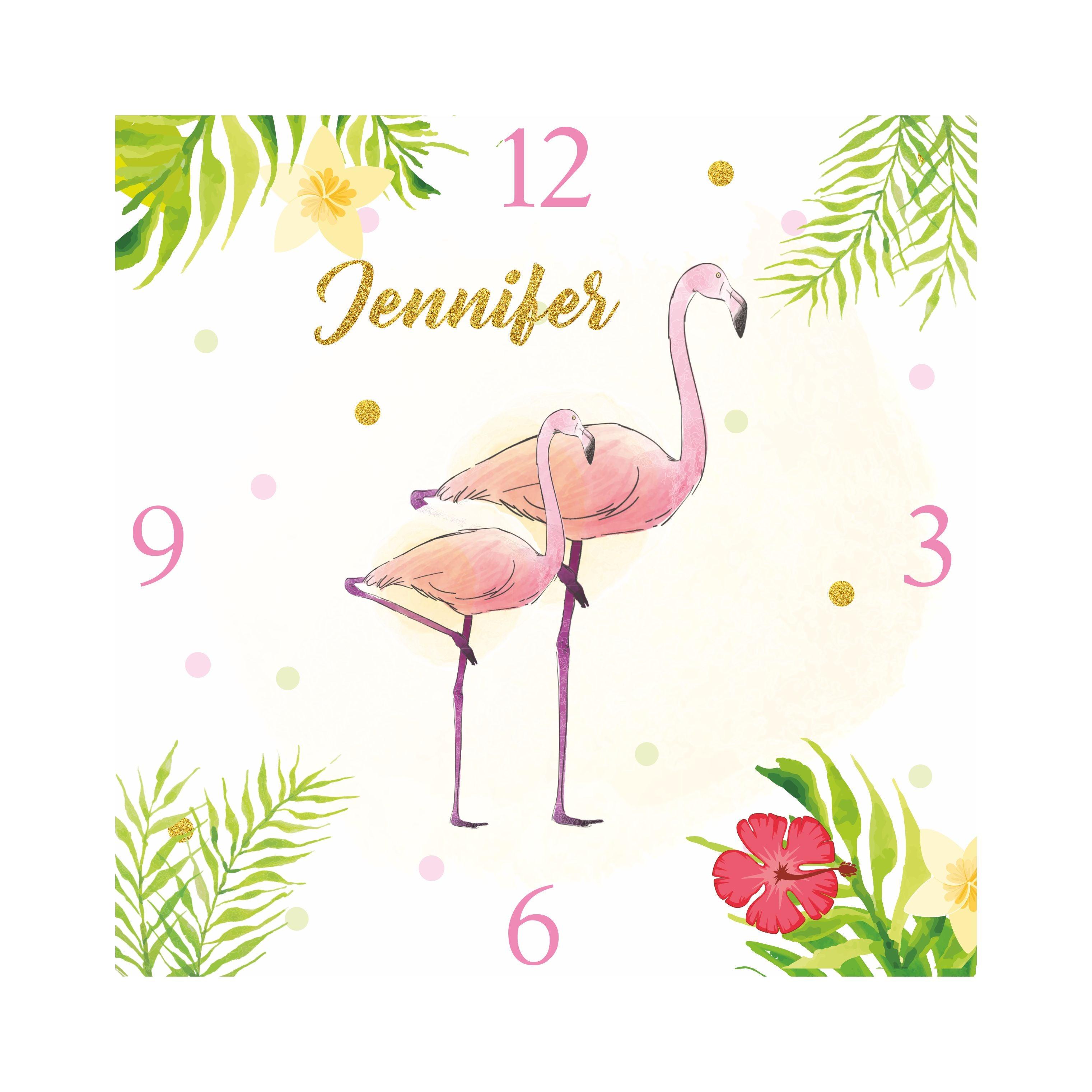 Personalised Flamingo Theme Clock THEME PARTIES Pretty UR Party