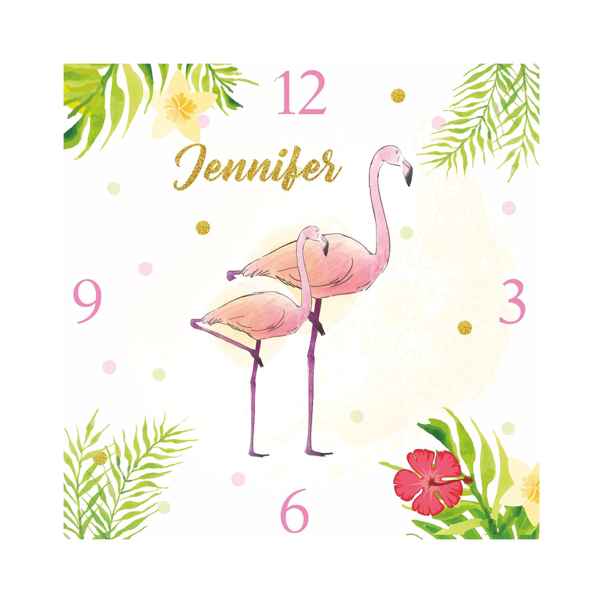 Personalised Flamingo Theme Clock — image 2