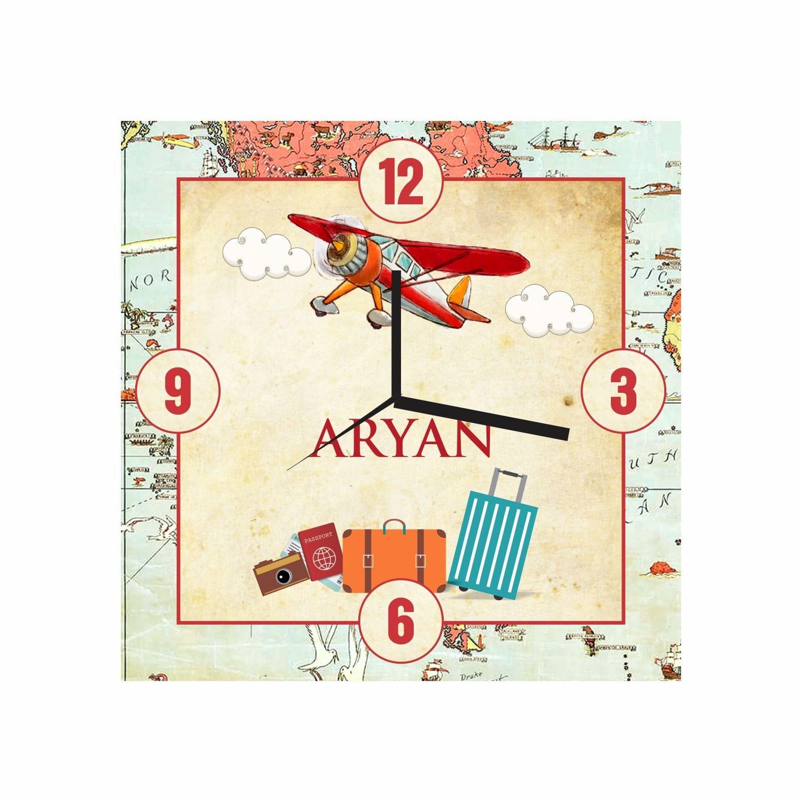 Personalized Travel Theme Clock THEME PARTIES Pretty UR Party