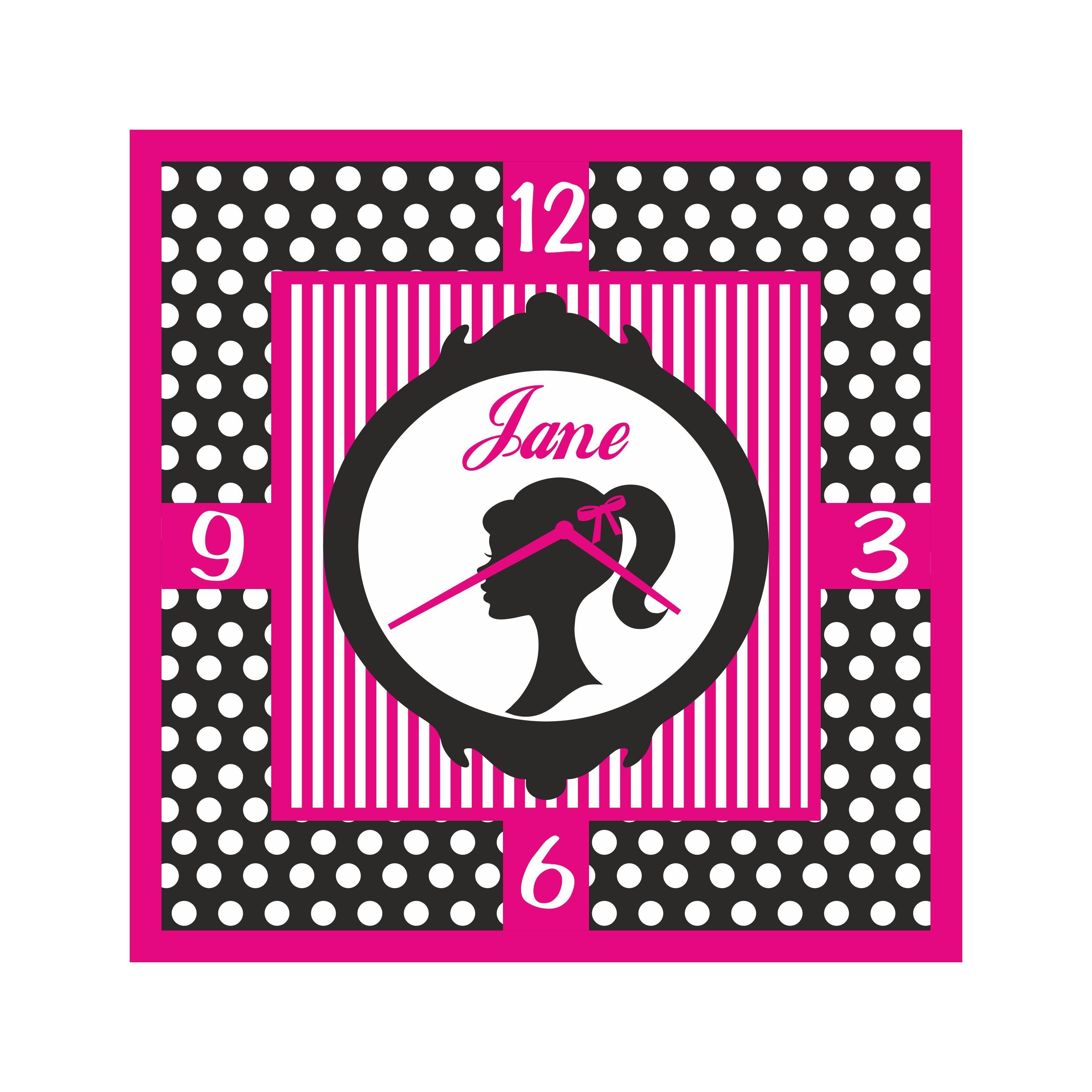 Personalised Barbie Clock THEME PARTIES Pretty UR Party