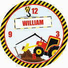 Personalised Construction Clock THEME PARTIES Pretty UR Party