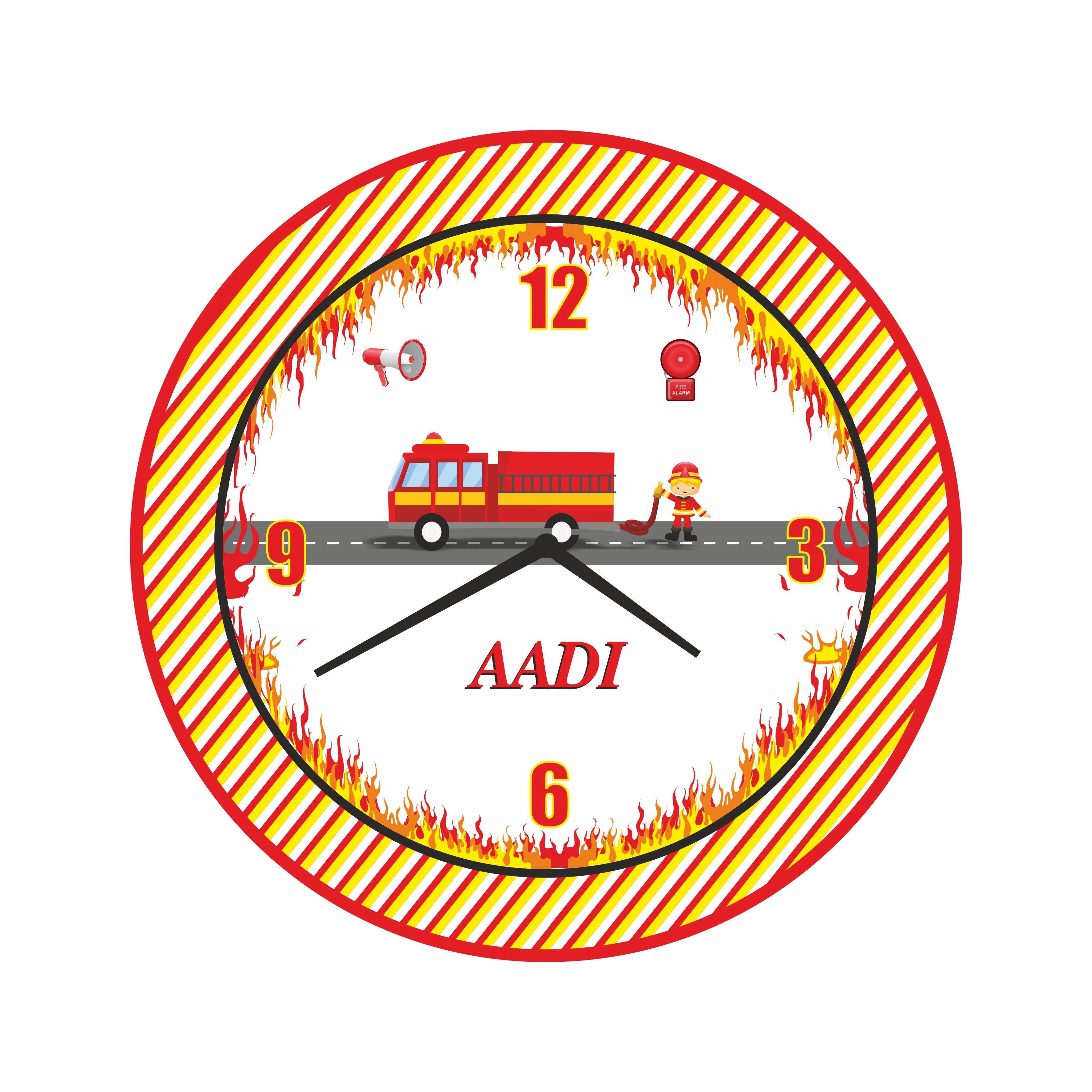 Personalised Fire Truck Clock RETURN GIFTS Pretty UR Party