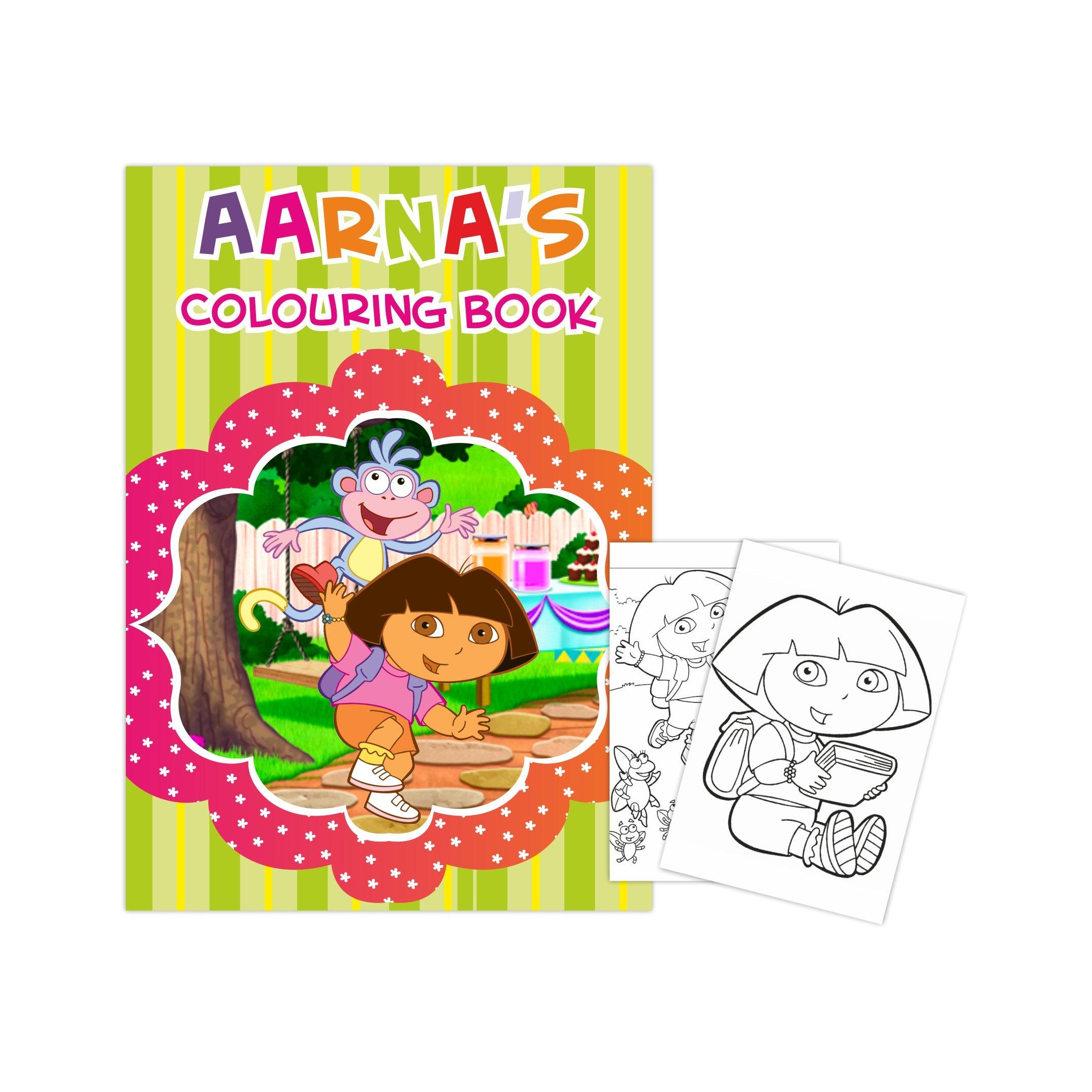 Dora the Explorer Colouring Book PERSONALISED Pretty UR Party