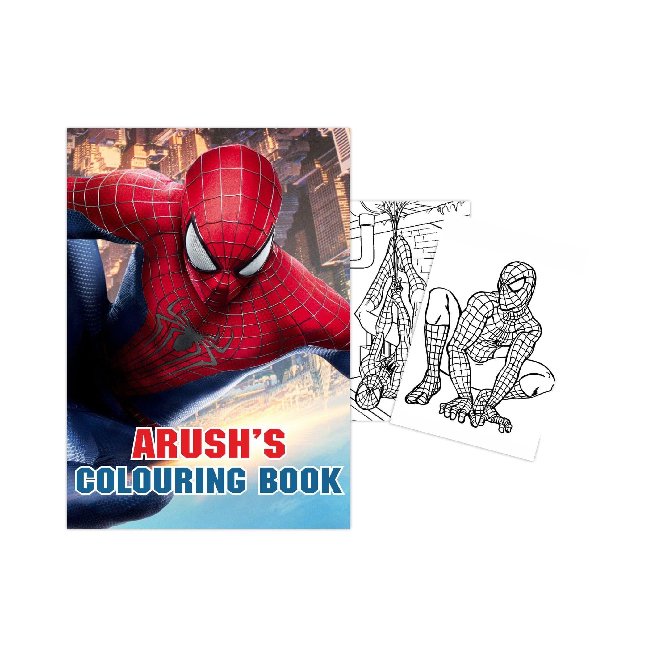 Spiderman Colouring Book PERSONALISED Pretty UR Party