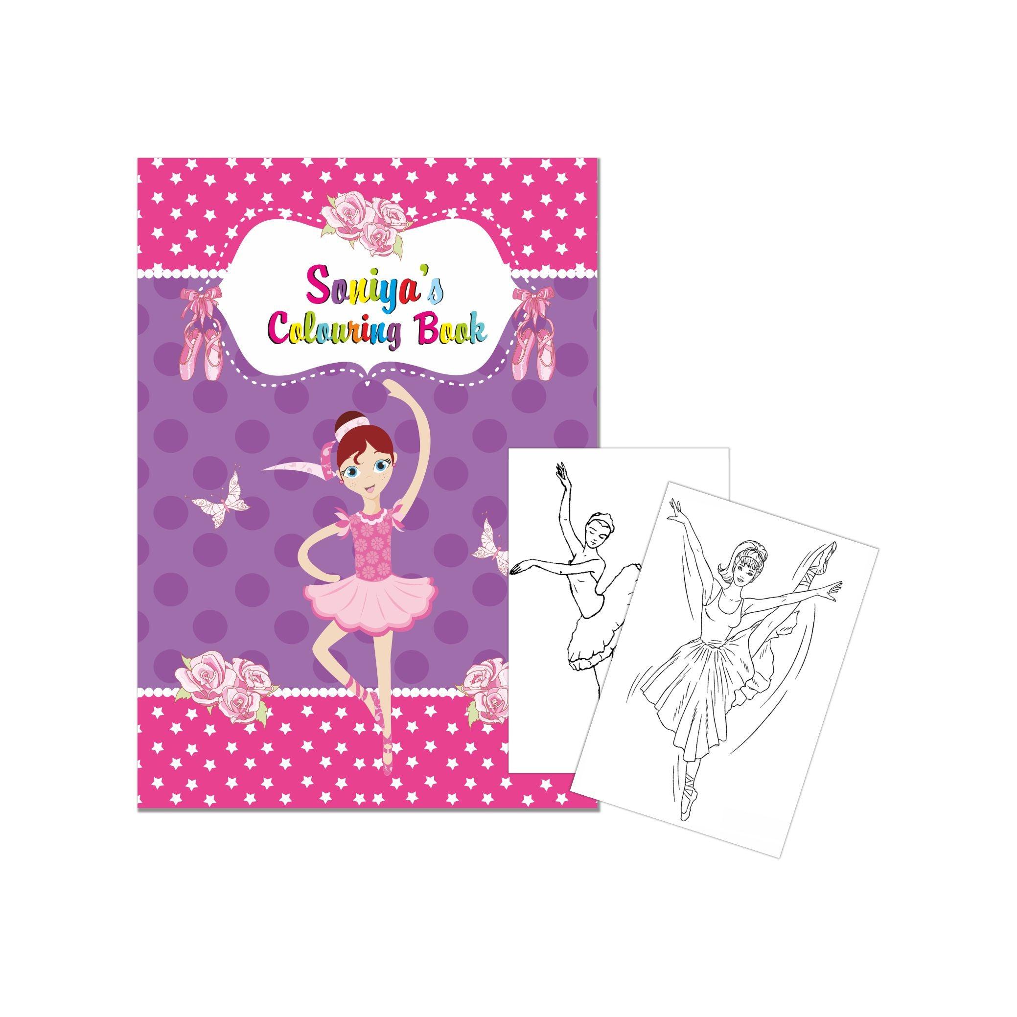 Ballerina Colouring Book PERSONALISED Pretty UR Party