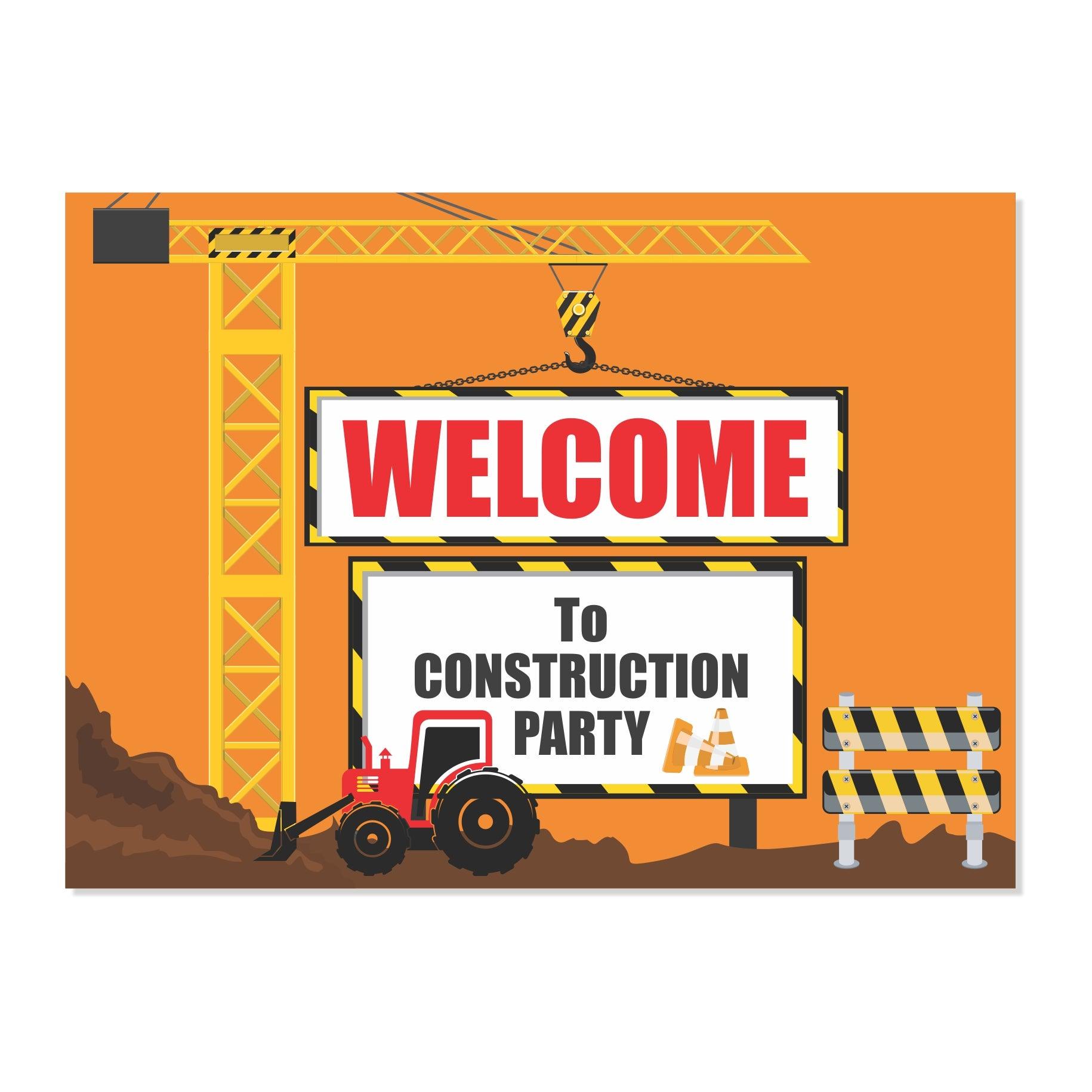 Construction Theme Entrance Banner / Door Sign THEME PARTIES Pretty UR Party