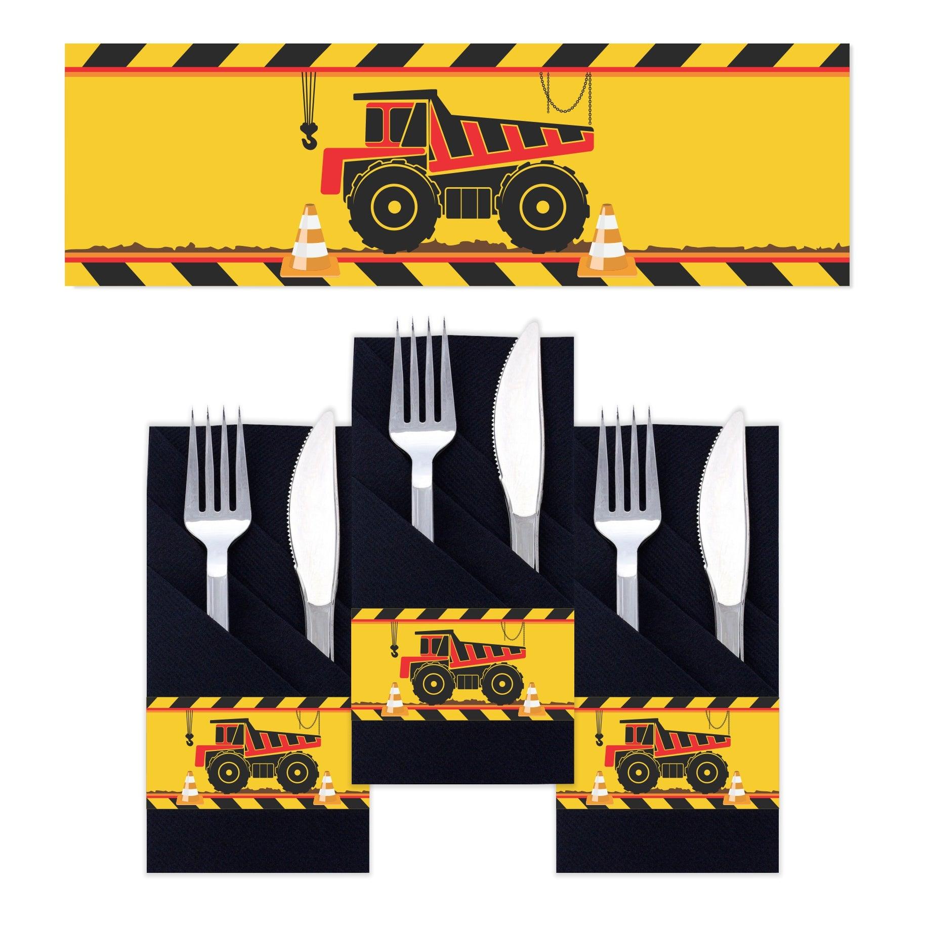 Construction Theme  Napkin Rings THEME PARTIES Pretty UR Party