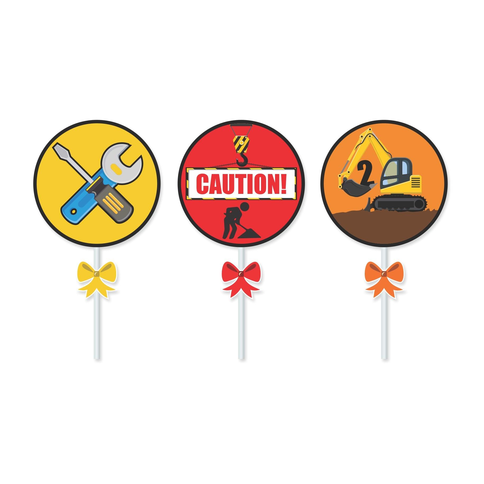 Construction Theme Cupcake / Food Toppers THEME PARTIES Pretty UR Party