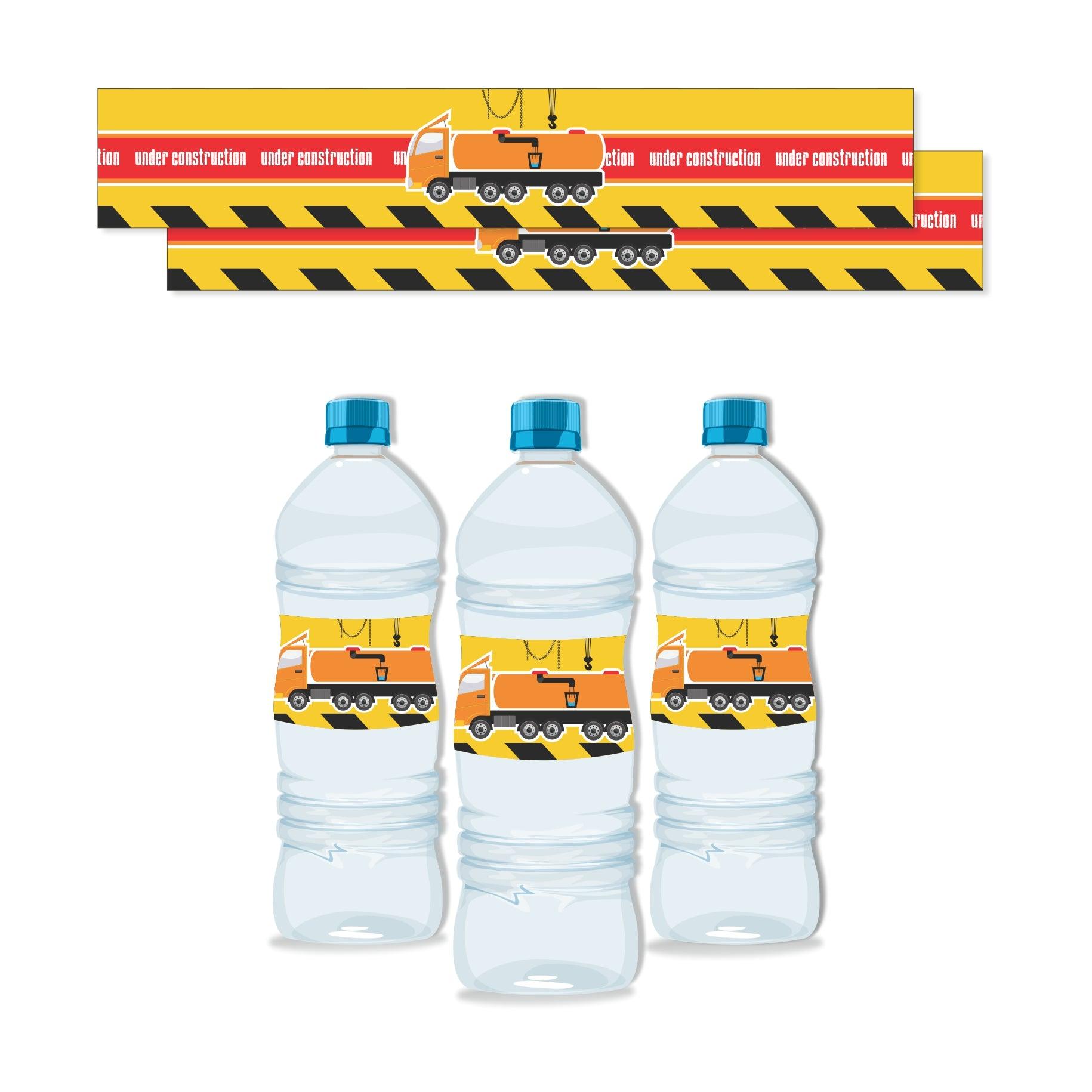 Construction Theme Water Bottle Labels THEME PARTIES Pretty UR Party