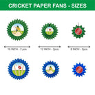 Cricket Paper Fans - Set of 6 DECORATIONS Pretty UR Party