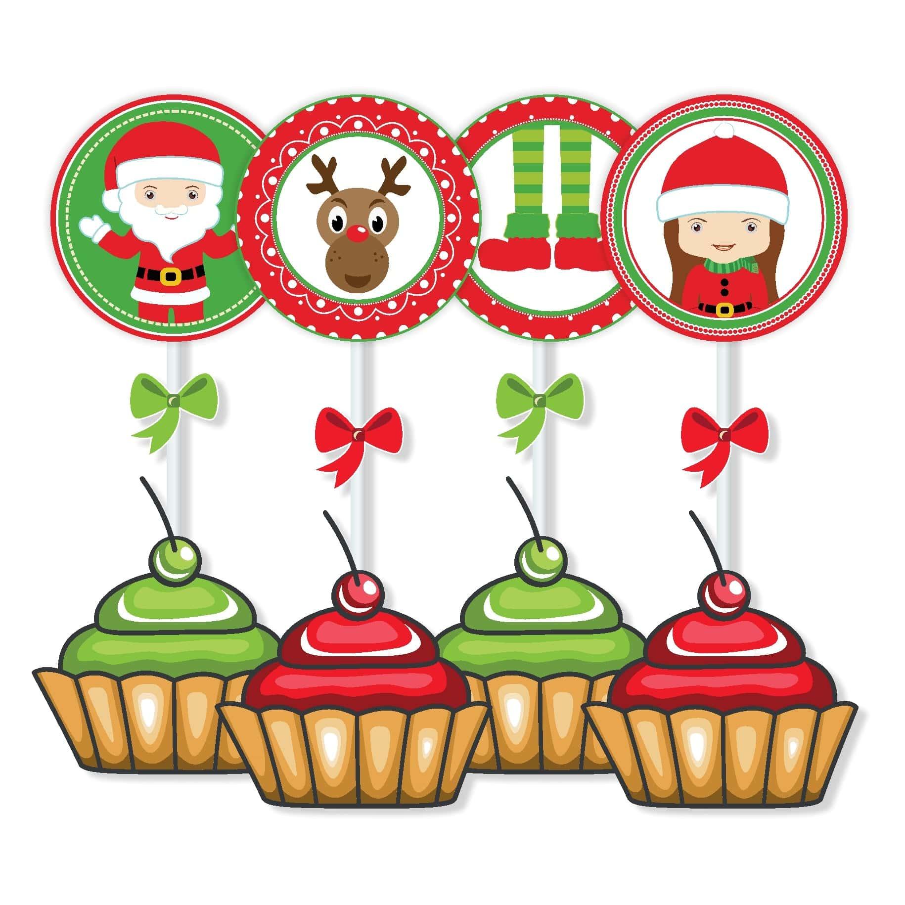 Santa's Friends Cupcake Toppers ALL PARTY SUPPLIES Pretty UR Party