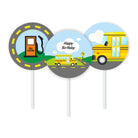 Wheels On The Bus Theme Cupcake Toppers THEME PARTIES Pretty UR Party