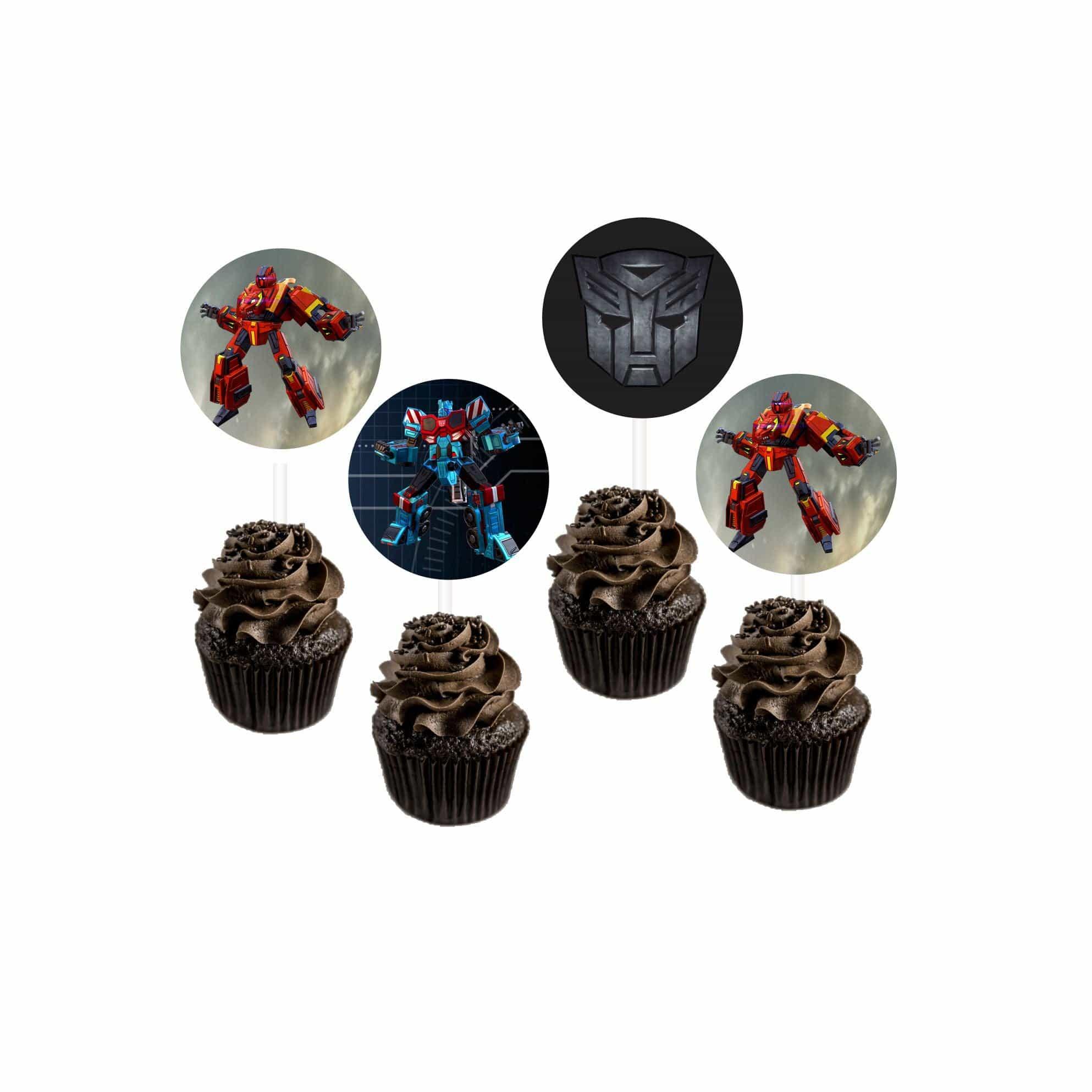 Transformers Theme Cupcake Toppers THEME PARTIES Pretty UR Party